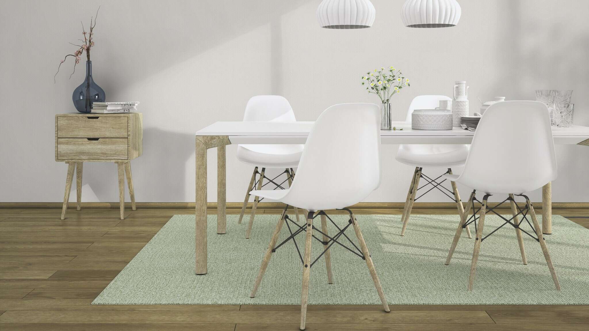 10-325812 Raumsituationen 1 Bauhaus wallpaper white paintable 325812