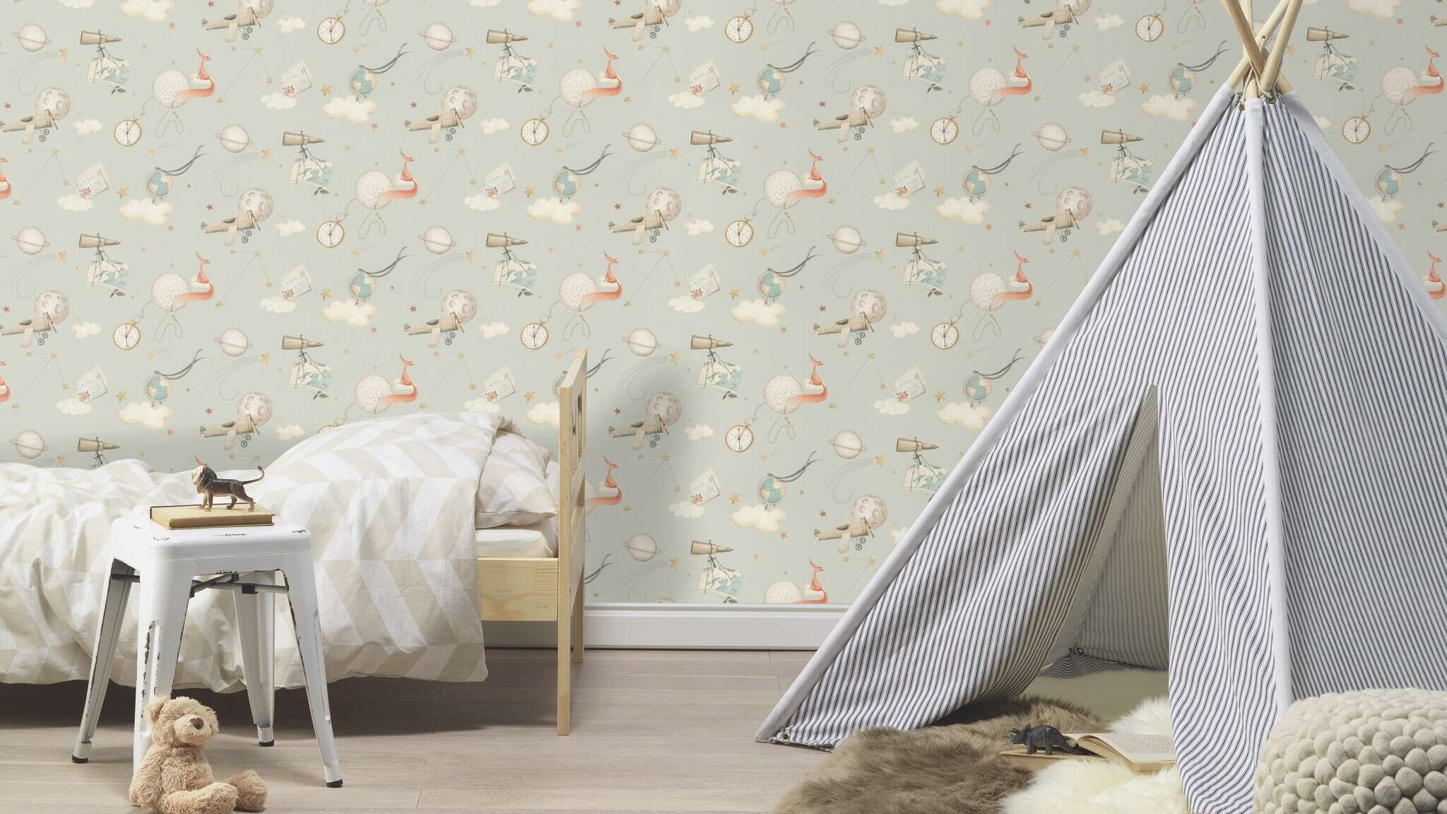 10-302226 Raumsituationen 2 Vliestapete in Blau Kids World II 302226