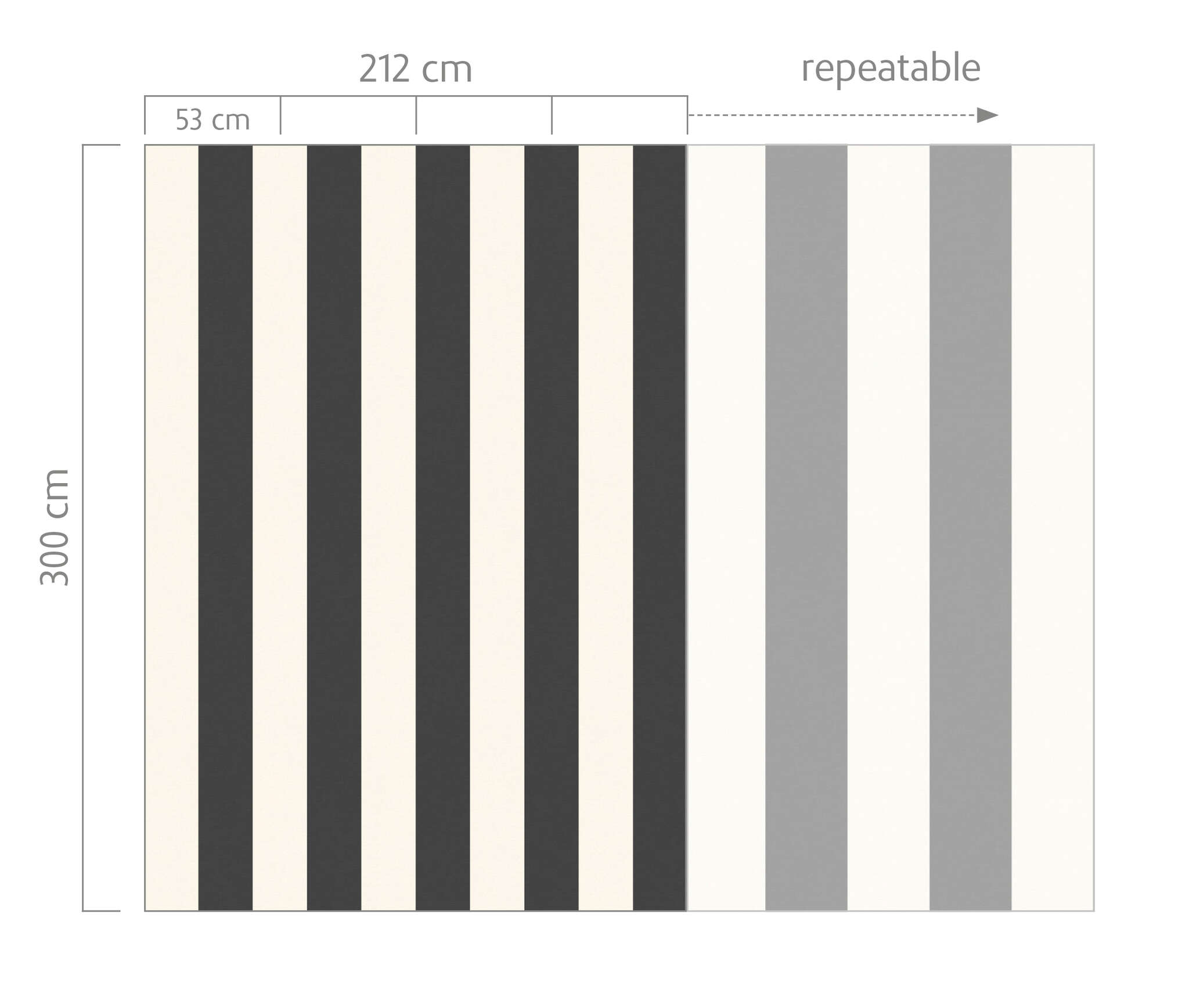 10-366662 Bildauschnitt 1 SCHÖNER WOHNEN collection XXL STRIPE mural in black & white photo wallpaper 366662