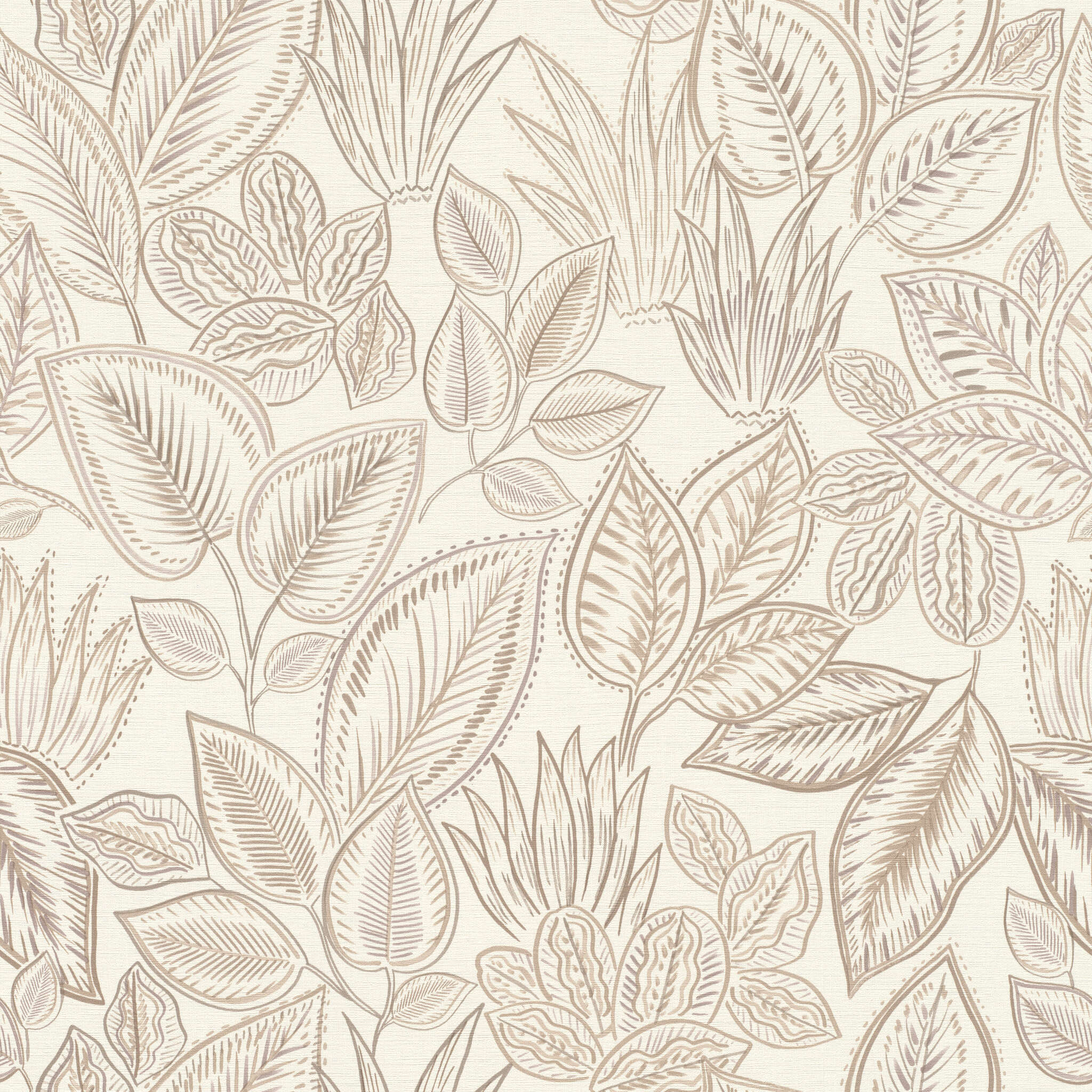 10-692419 Artikelscan 1 Wallpaper with imaginative, drawn leaves