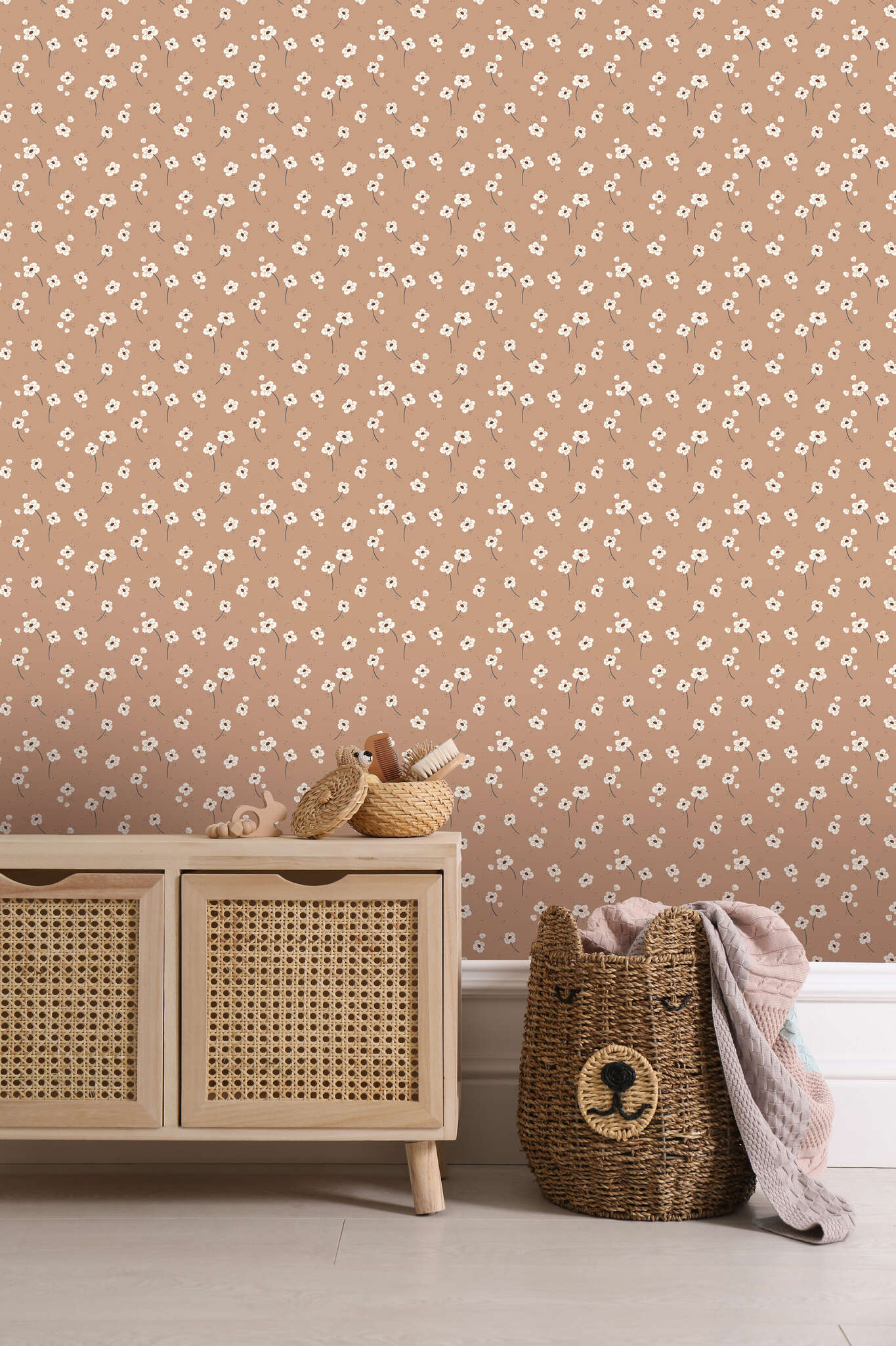 10-300080 Raumsituationen 3 Wall mural Little Flowers in Orange | Roomblush - RB003-RC