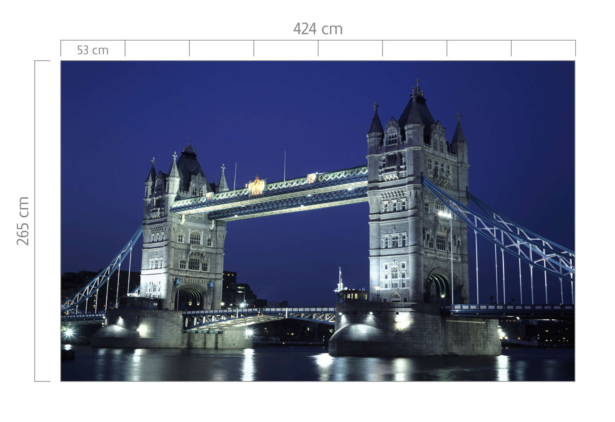 10-849103 Bildauschnitt 1 Tower bridge wall mural in blue 849103