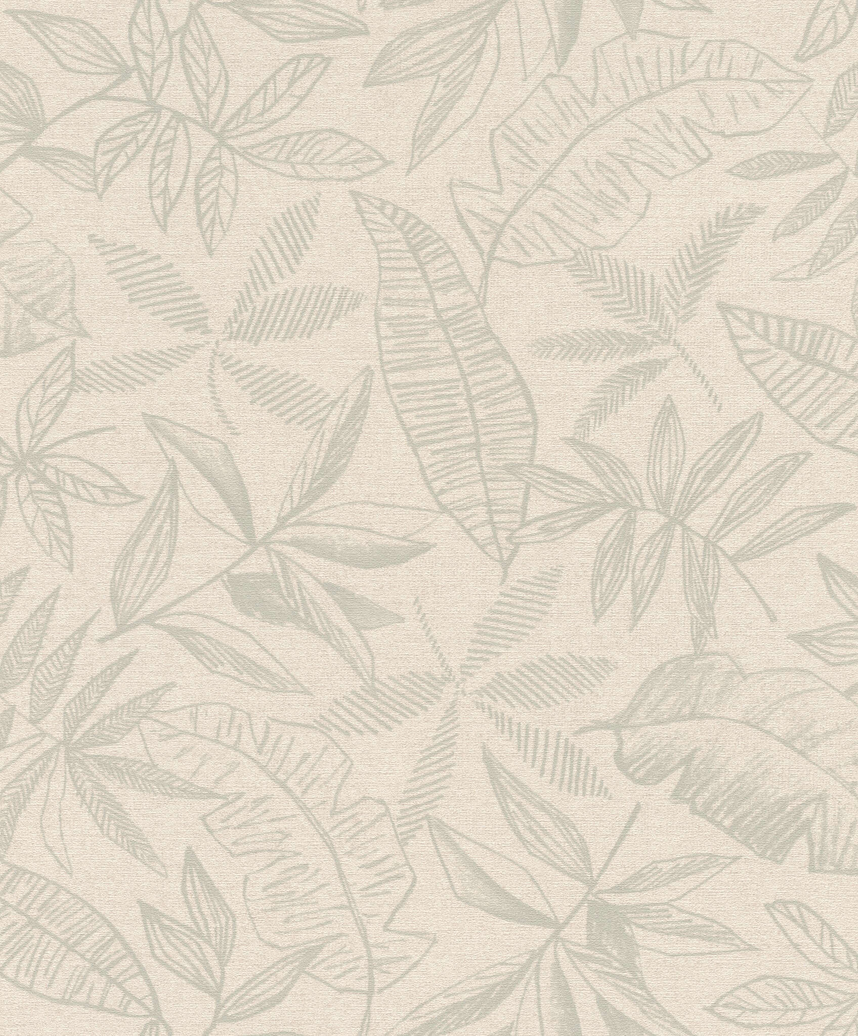 10-600551 Artikelscan 1 Wallpaper with large, sketched leaves in comic style