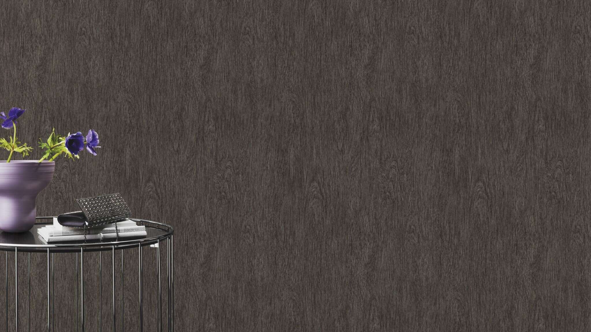 10-600056 Raumsituationen 1 Room with Wallpaper with wood grain and fine vertical texture
