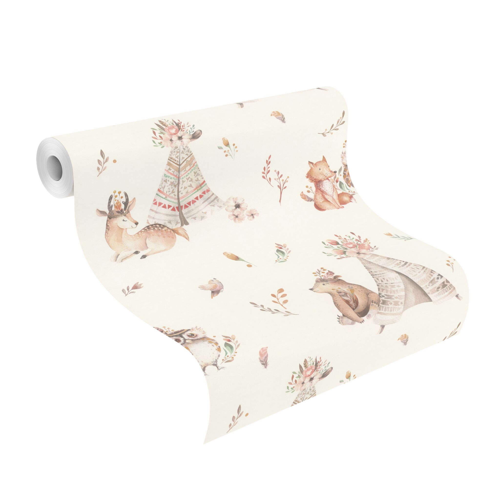 10-301427 Rolle abgerollt 1 Non-woven wallpaper in beige Kids World II 301427