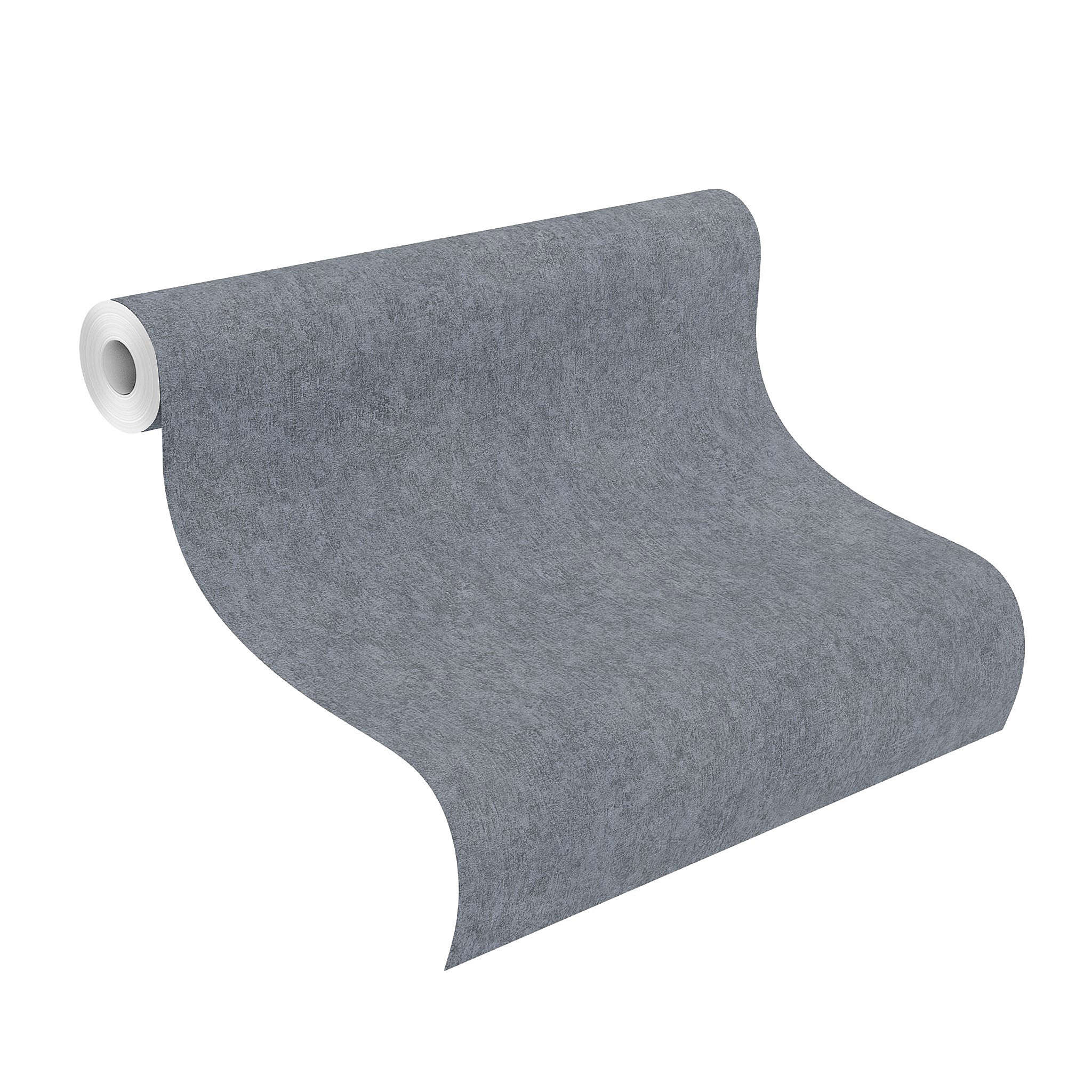 10-617146 Rolle abgerollt 1 Unrolled wallpaper roll with Single-colour wallpaper with a rough plaster look