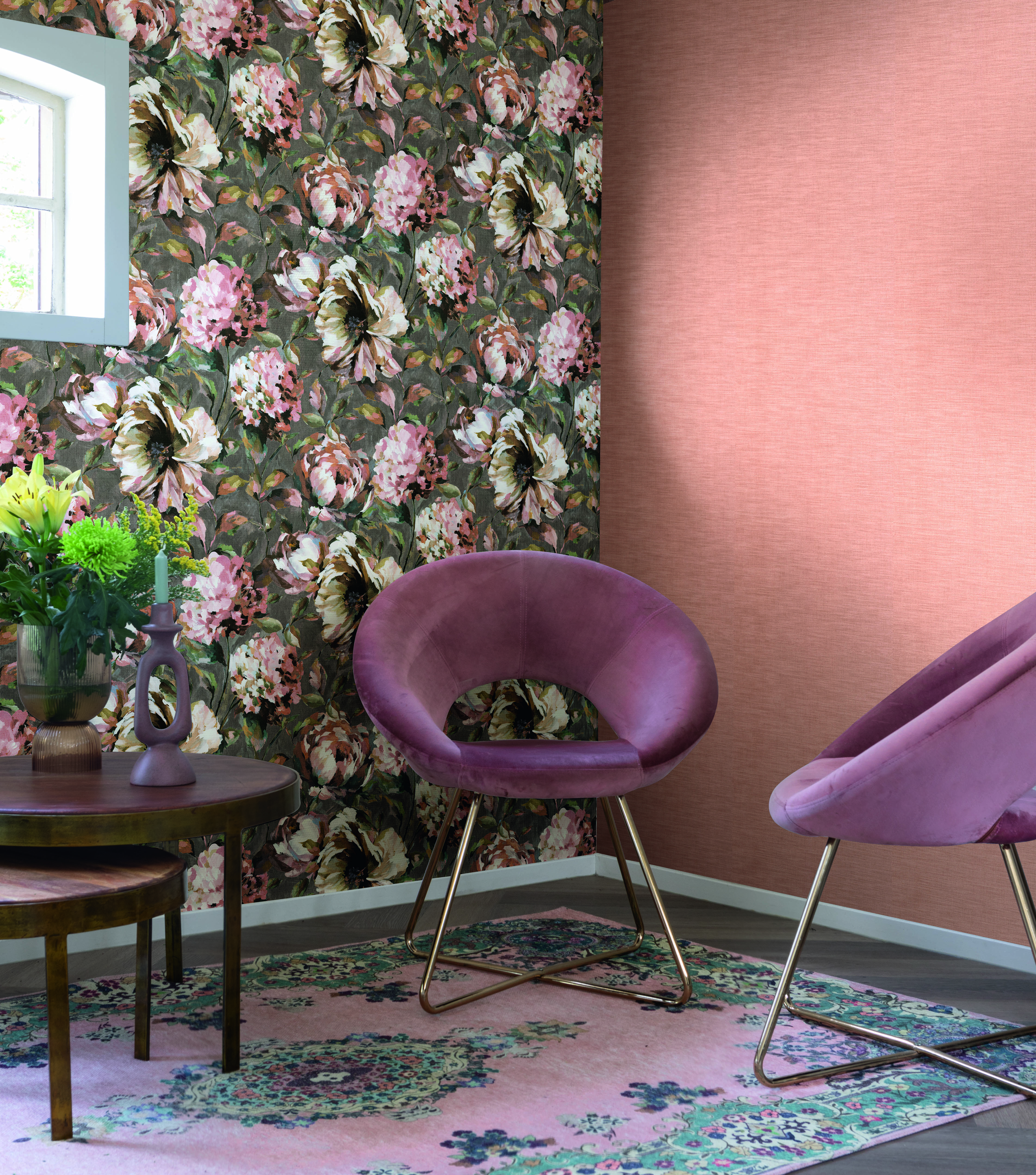 10-484557 Raumbilder 1 Non-woven wallpaper in pink-warm pink Selection vinyl/non-woven 484557