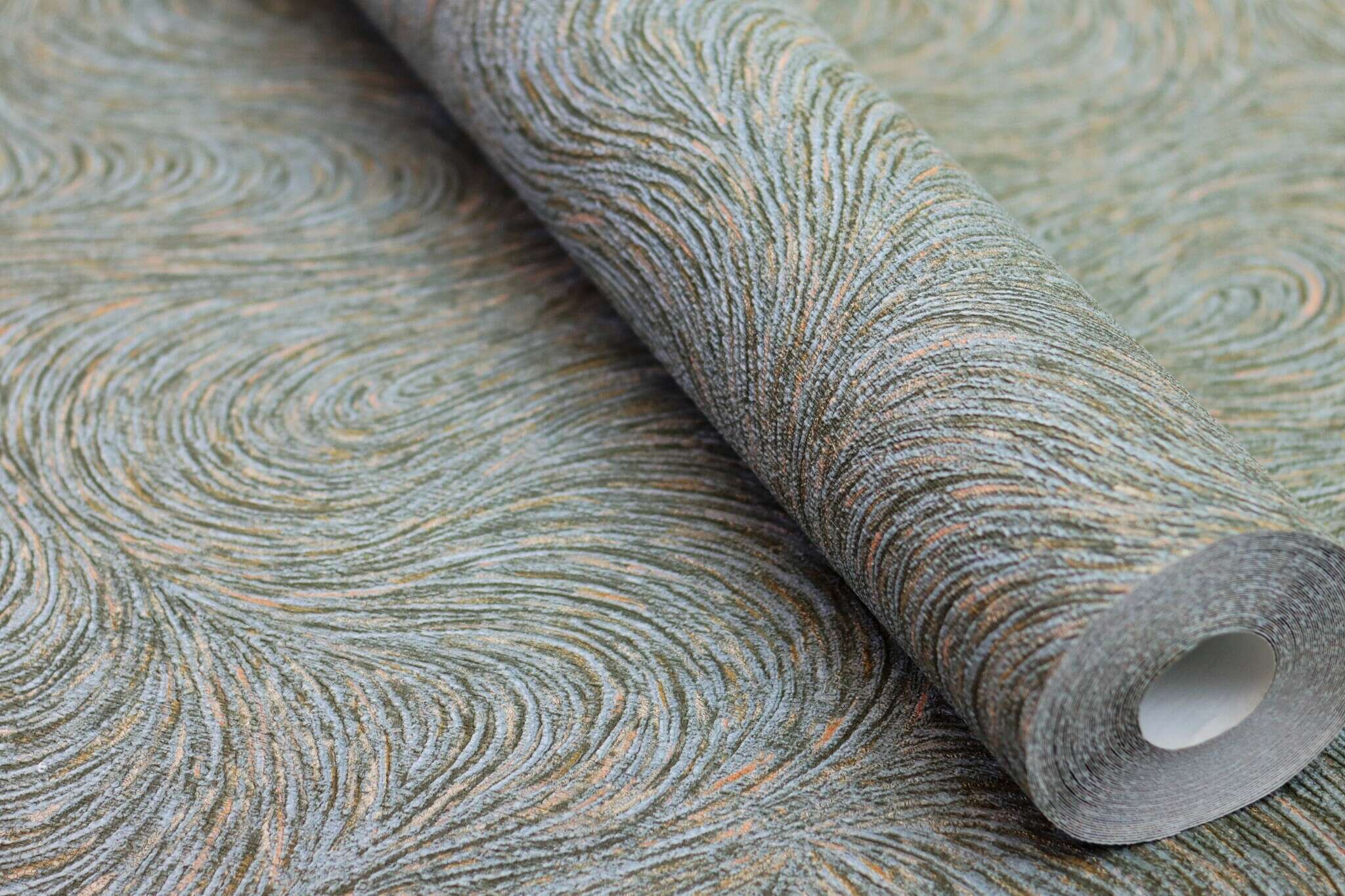 10-970111 Detailaufnahmen 4 Vague papier peint intissé bleu-bleu-gris Selection double largeur 970111