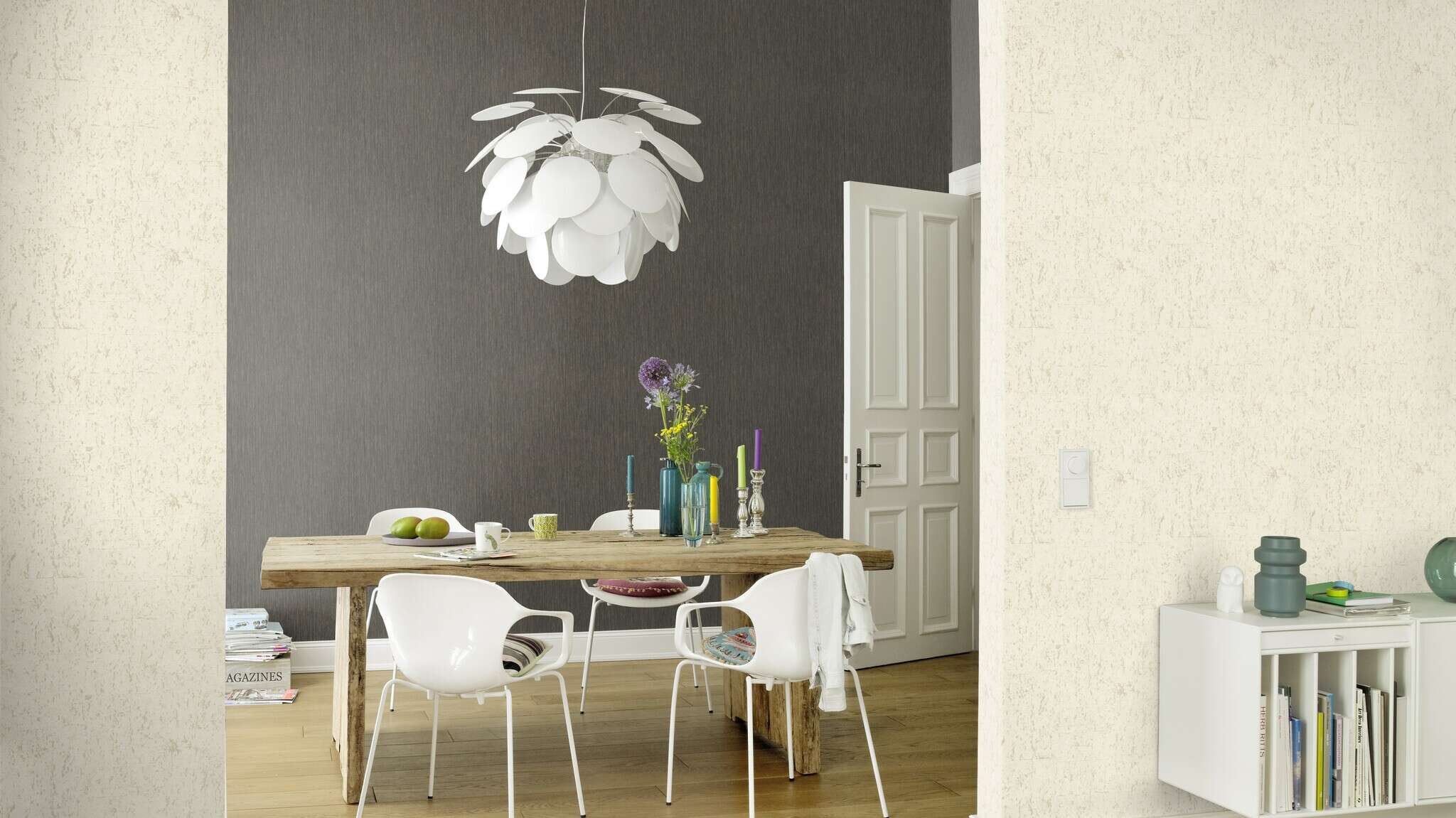 10-538311 Raumsituationen 8 Room with Wallpaper with vintage cork look