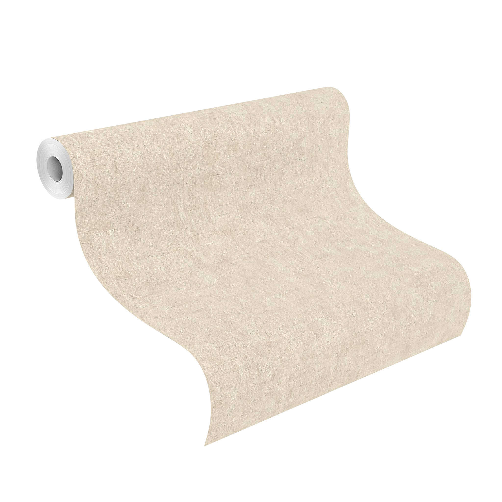 10-429220 Rolle abgerollt 1 Rollenabbildung mit Vliestapete mit matter, leicht strukturierter Oberfläche in cremefarbenem Ton.