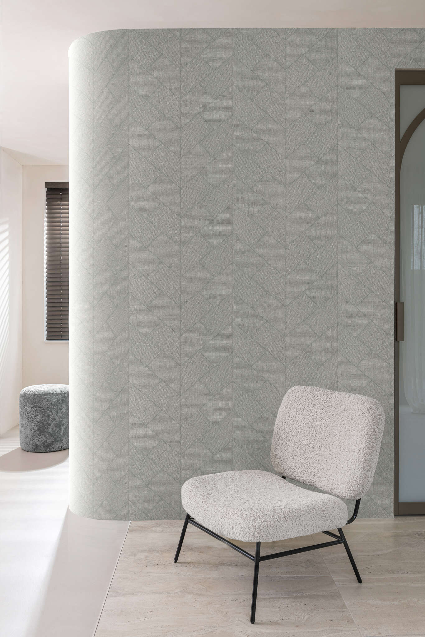 10-613773 Raumbilder 1 Vliestapete geometrisch in Grau - Atelier Tissé Weston 613773