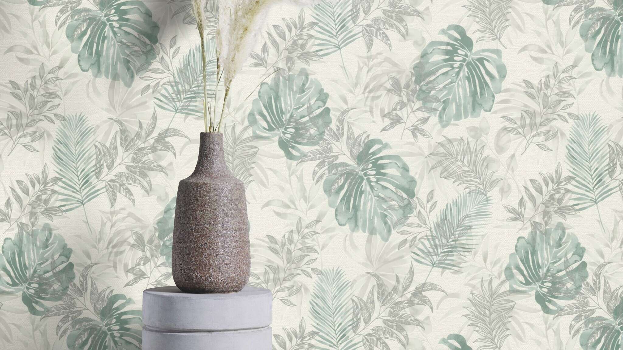 10-320602 Raumsituationen 3 Non-woven wallpaper in green Selection Relief/non-woven 320602