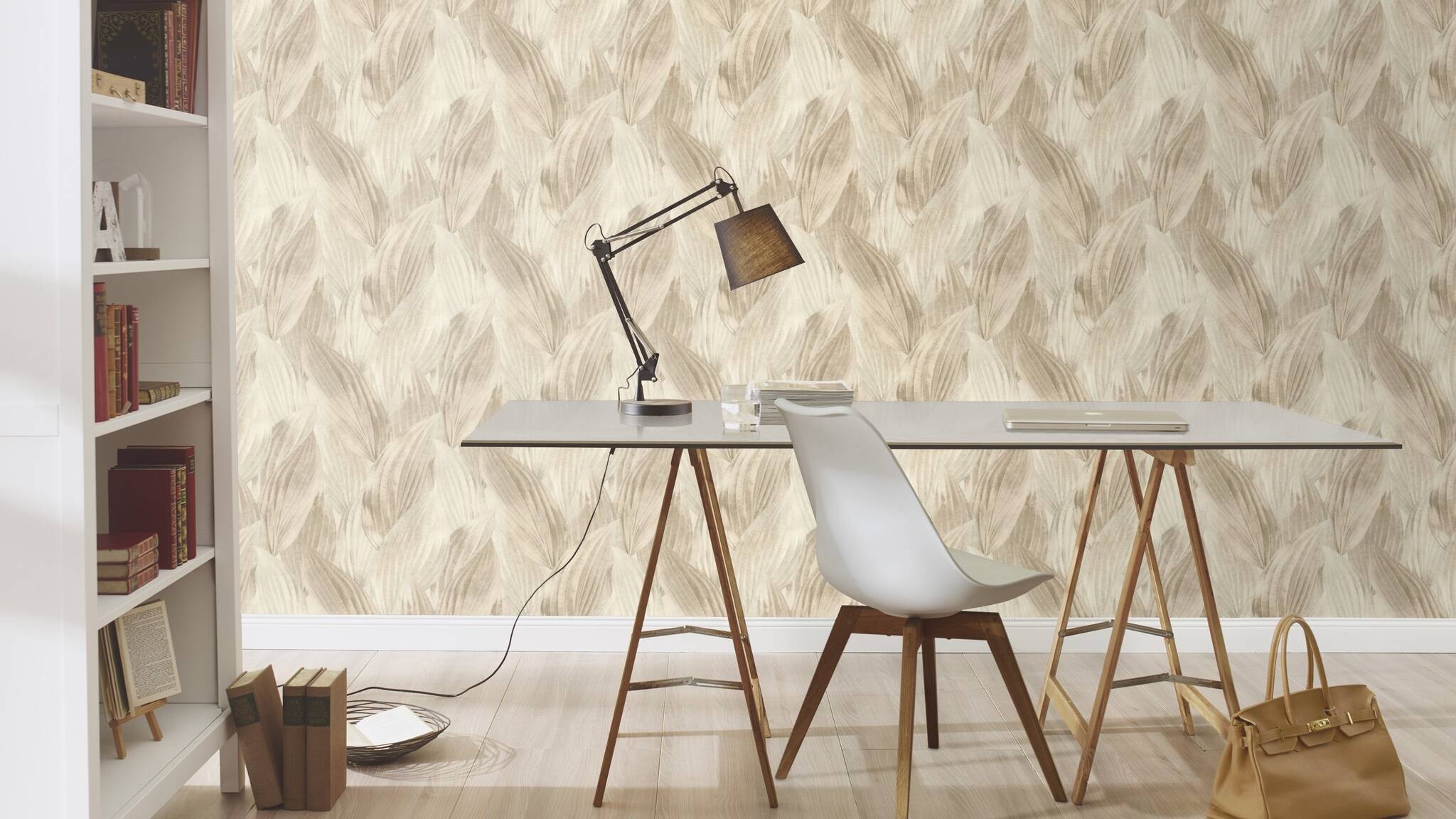 10-571554 Raumsituationen 1 Non-woven wallpaper in beige Back To Nature 571554