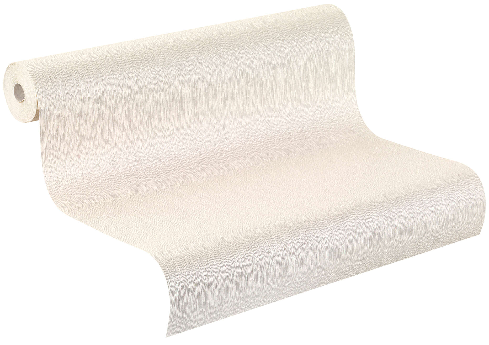 10-808803 Rolle abgerollt 2 Unrolled wallpaper roll with Wallpaper with stylised flowers and textile texture