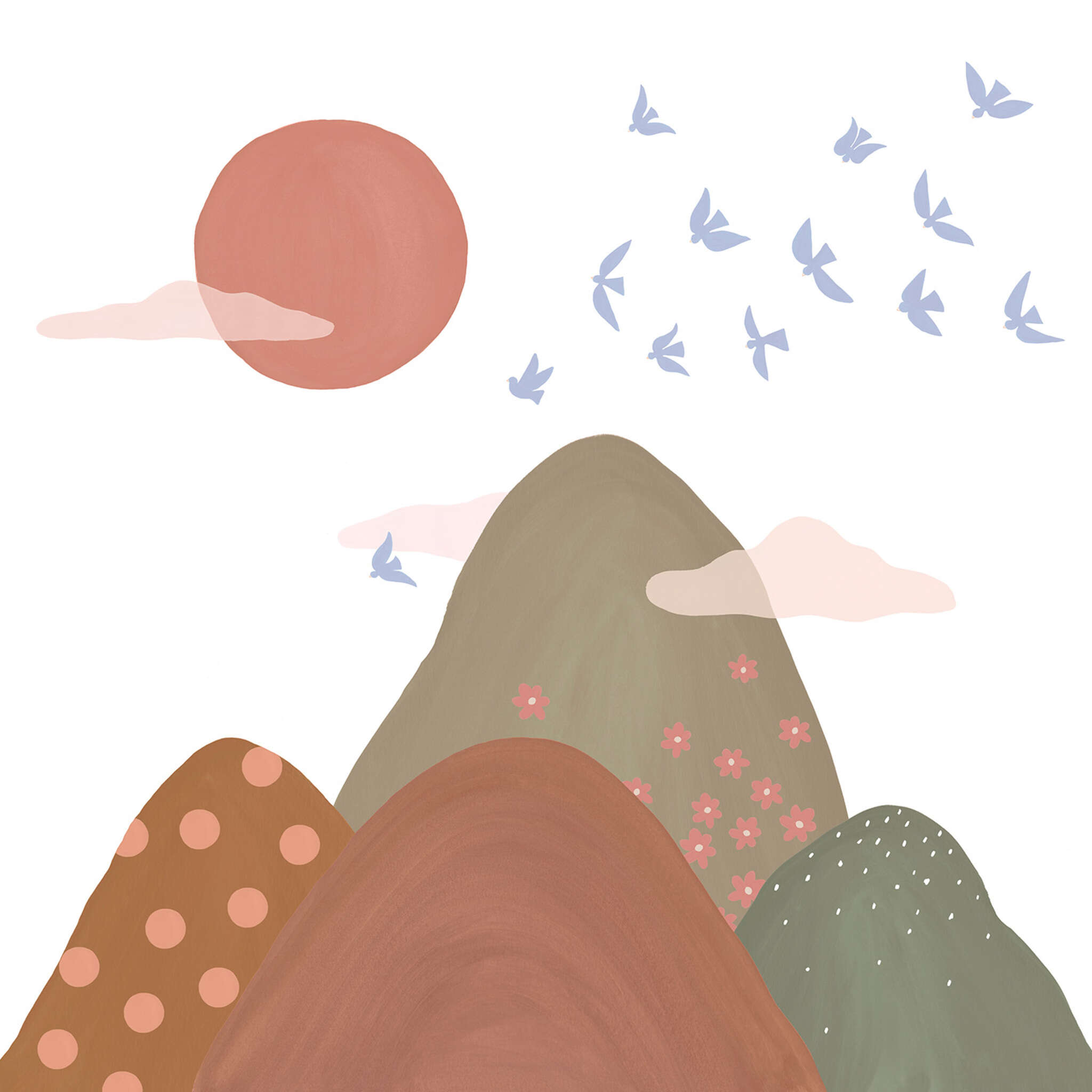 Wall mural Mountain Tops in Orange | Roomblush - RB353