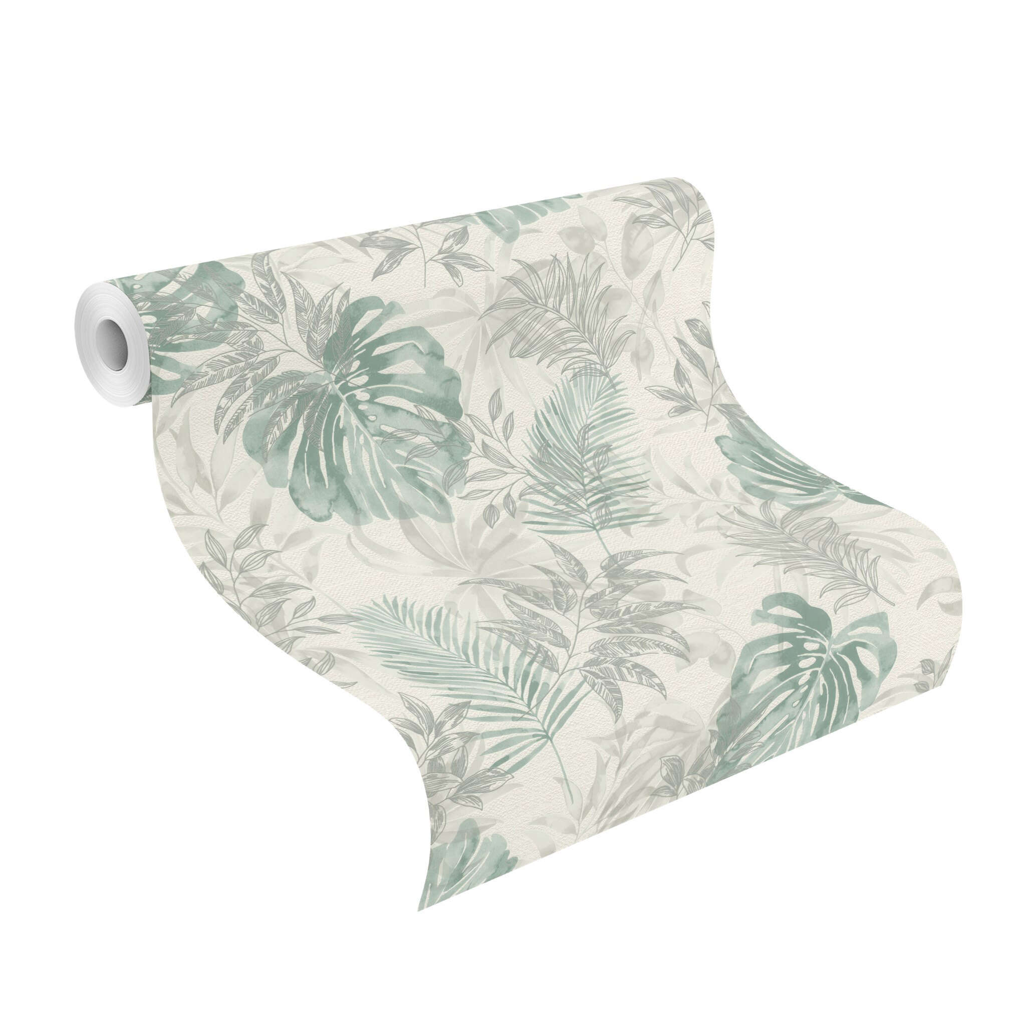 10-320602 Rolle abgerollt 1 Non-woven wallpaper in green Selection Relief/non-woven 320602
