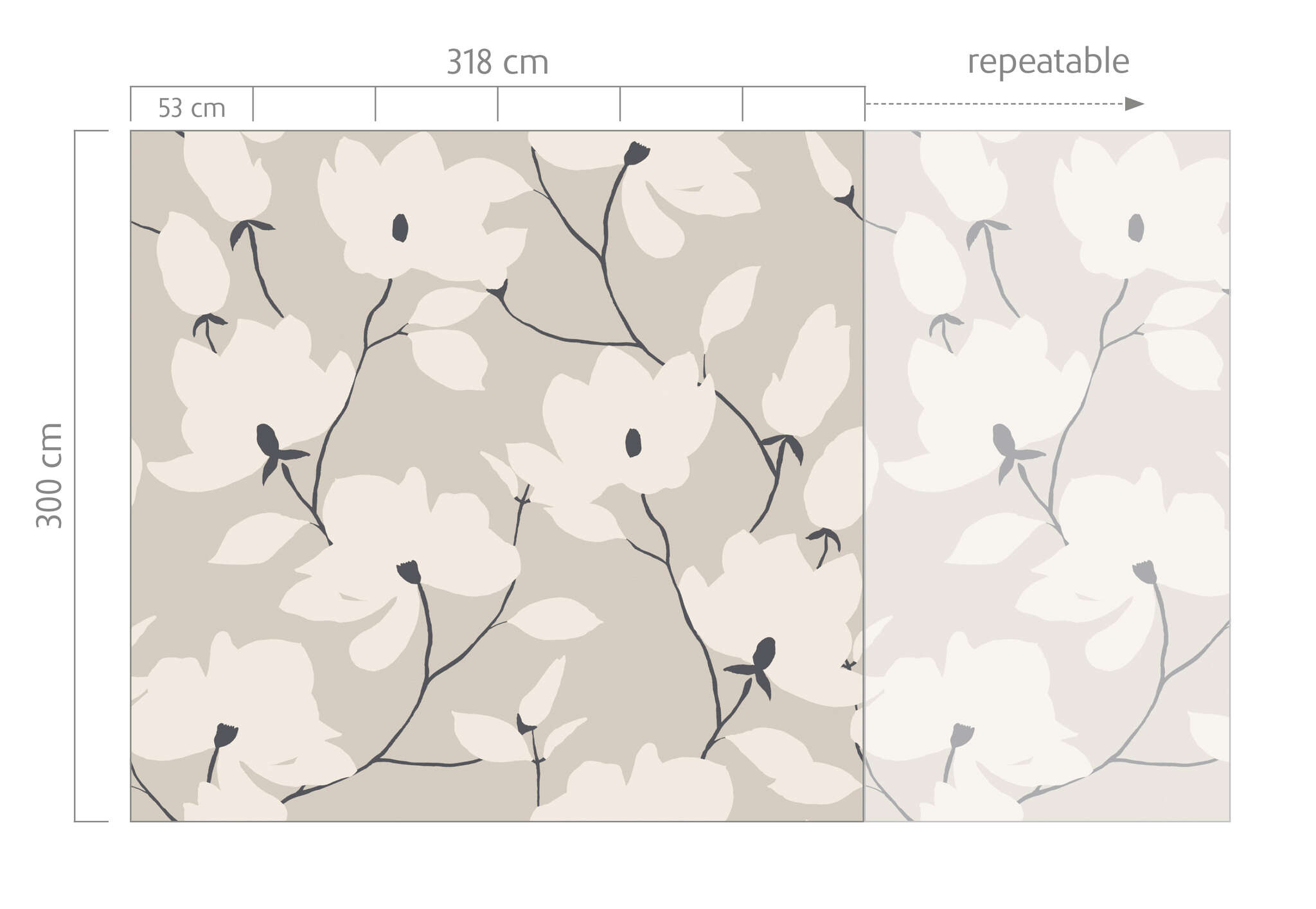 10-367287 Bildauschnitt 1 SCHÖNER WOHNEN collection FLEUR wall mural in beige 367287