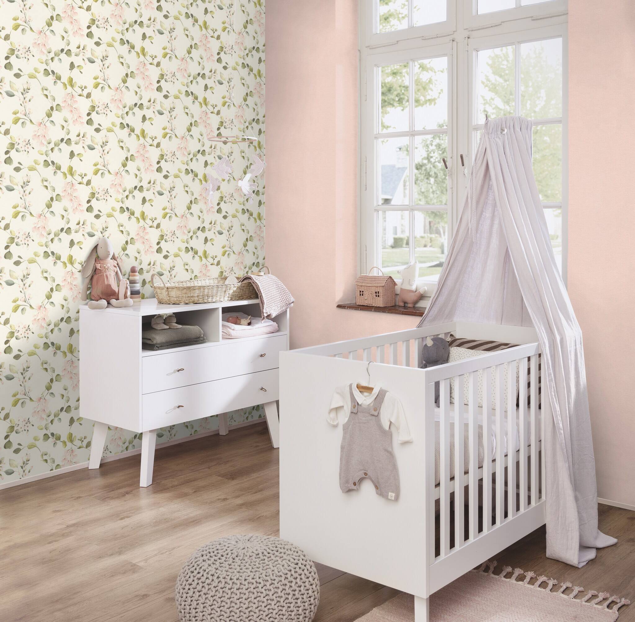 10-582215 Raumsituationen 6 Non-woven blossom wallpaper in pink Selection vinyl/non-woven 582215