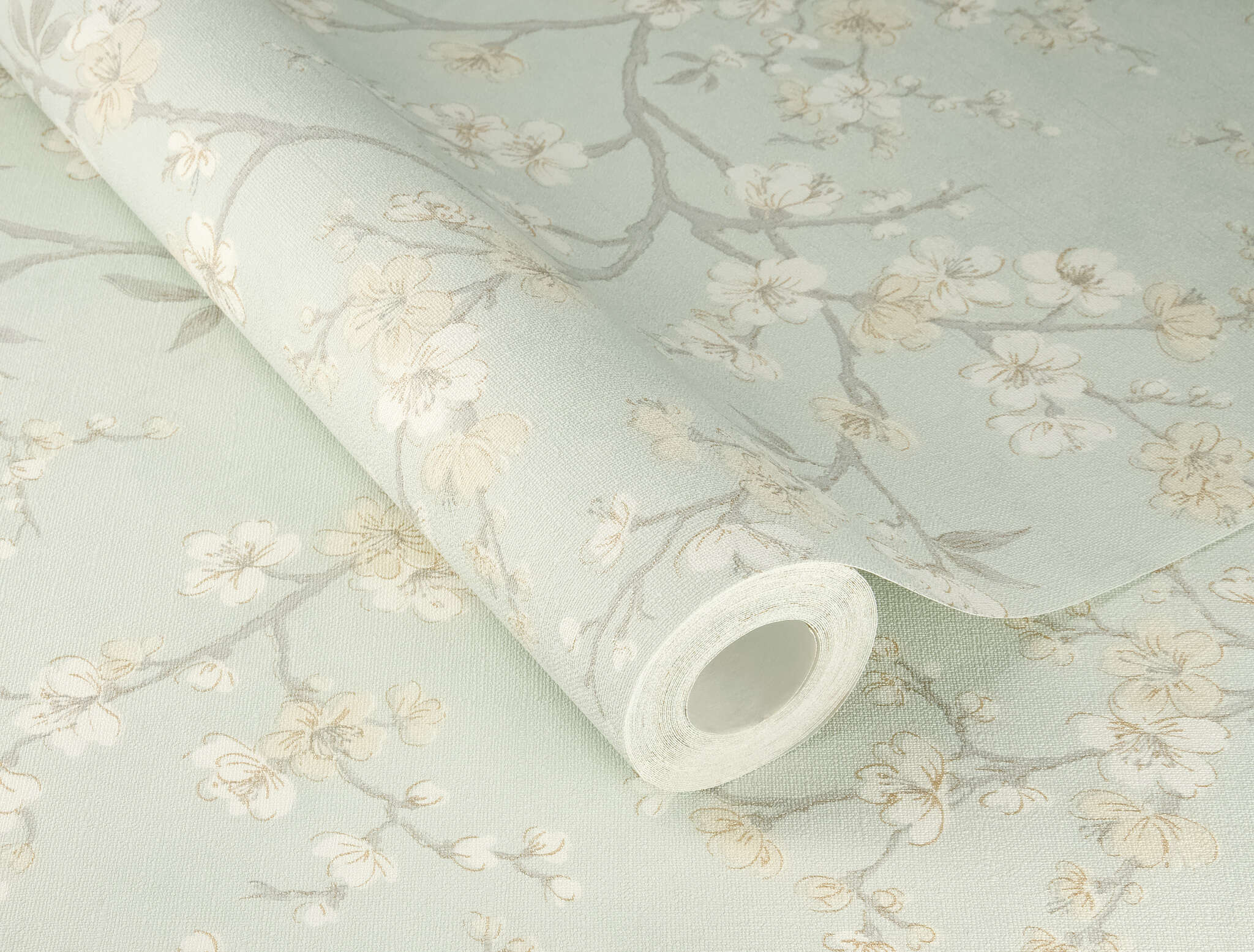 10-981032 Detailaufnahmen 1 Kirschblüten Vliestapete in Blau-Pastellblau Selection doppeltbreit 981032