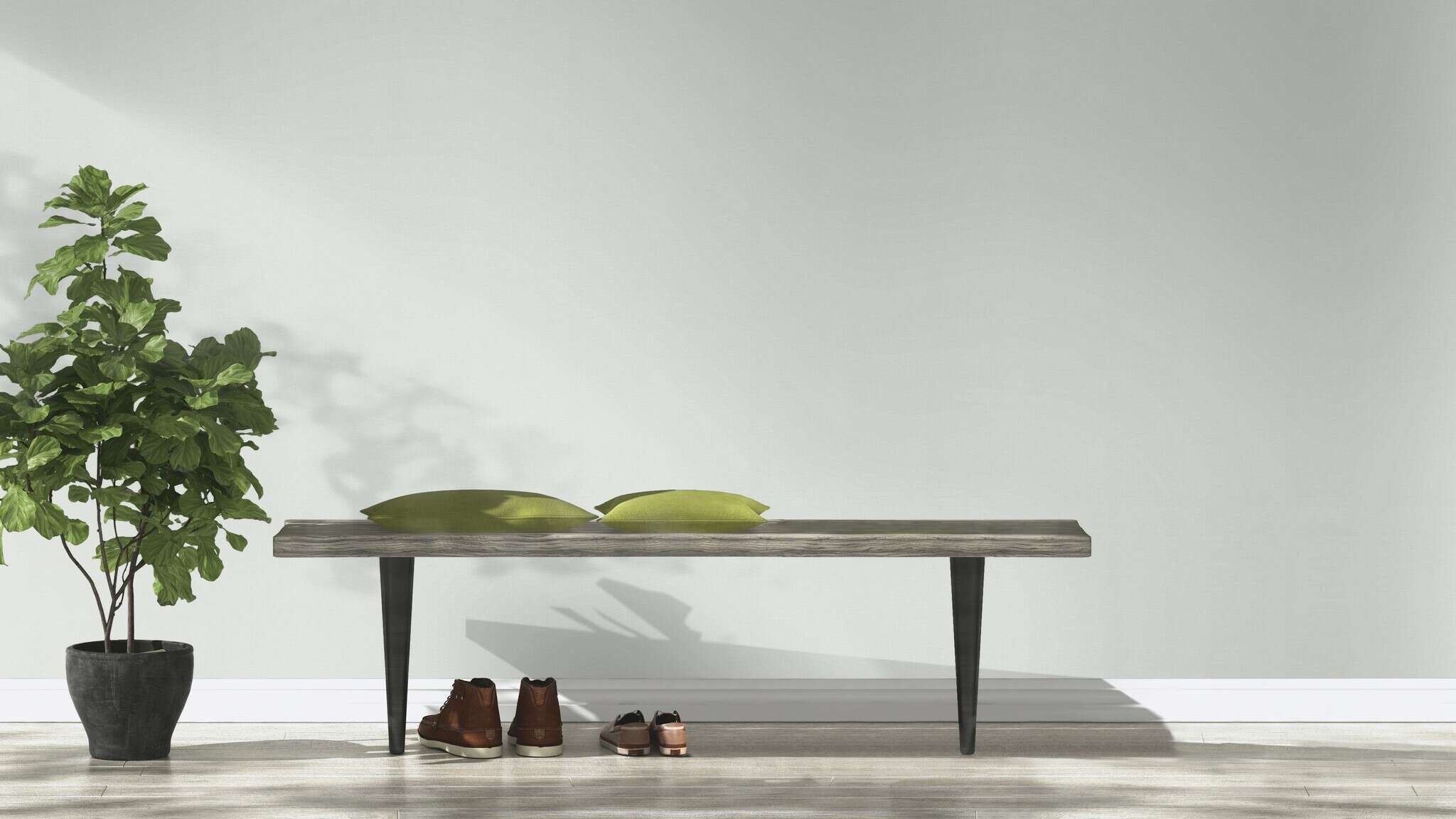 10-448603 Raumsituationen 8 Raum mit Tapete in Aquamarin mit feiner Struktur, ideal für schlichte und elegante Wandgestaltungen.