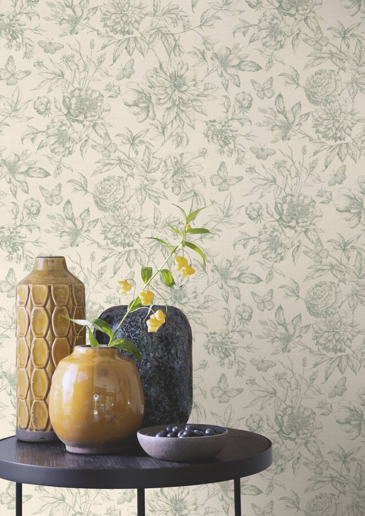 10-793925 Raumsituationen 4 Non-woven wallpaper in green Selection vinyl/non-woven 793925
