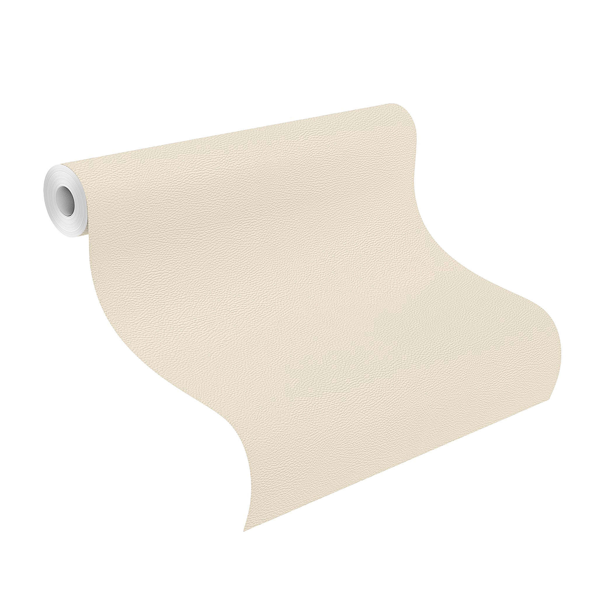 10-752625 Rolle abgerollt 1 Unrolled wallpaper roll with Single-colour wallpaper in a leather look