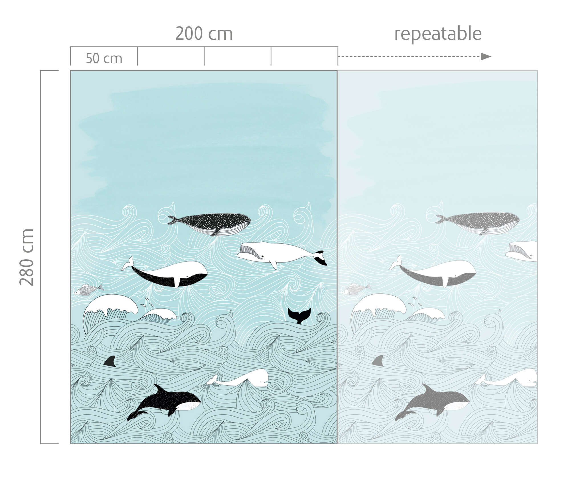 10-842500 Bildauschnitt 1 Papier peint intissé turquoise Selection Digital 842500