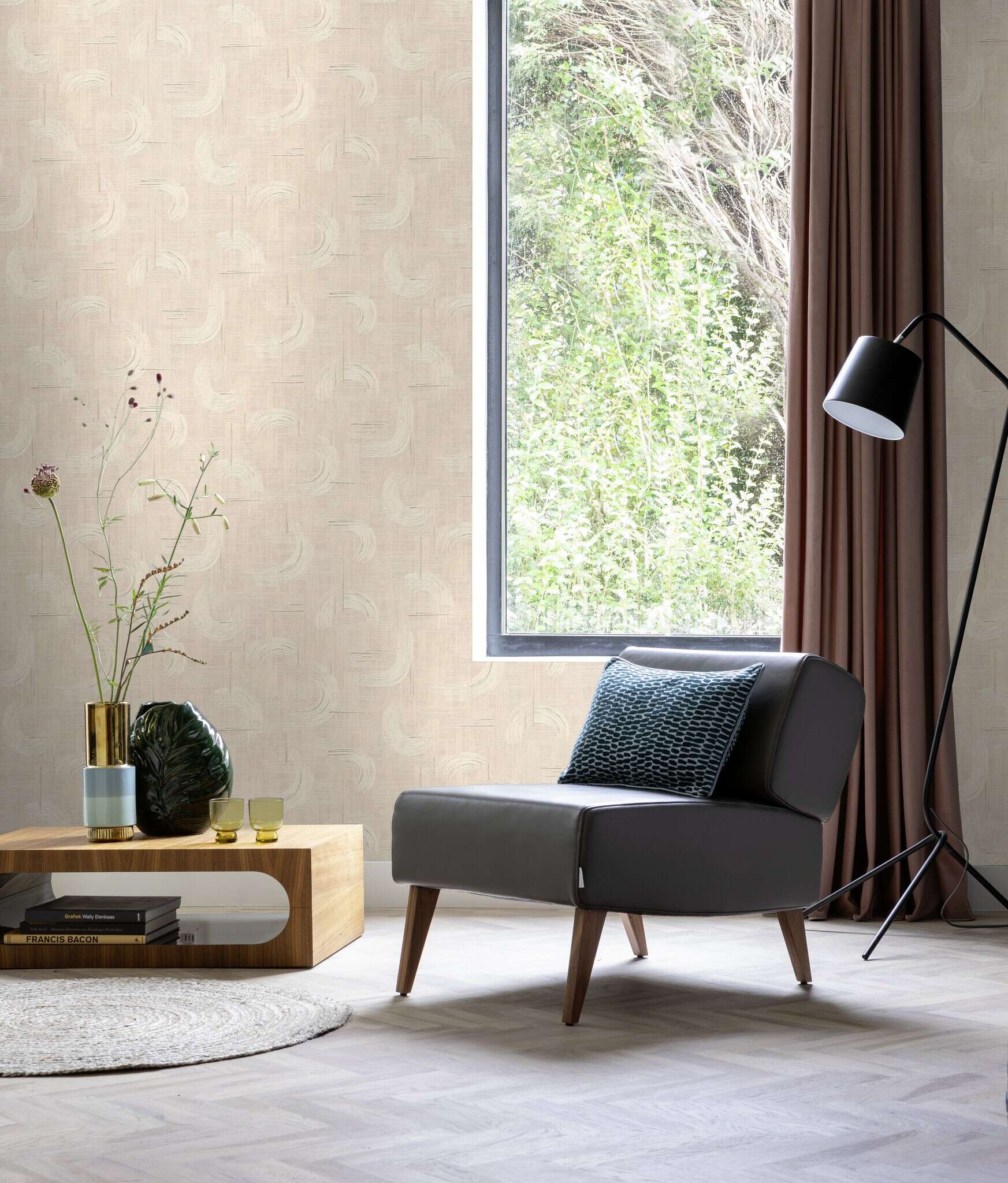10-429046 Raumsituationen 3 Papier peint intissé beige-sable Selection Relief/Voile 429046