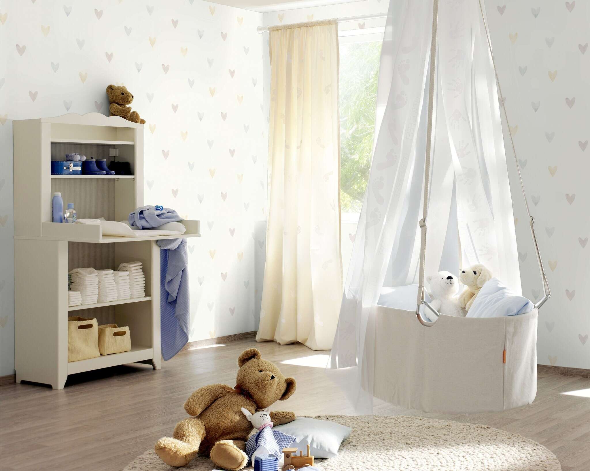 10-301724 Raumsituationen 1 Non-woven wallpaper in blue Kids World II 301724