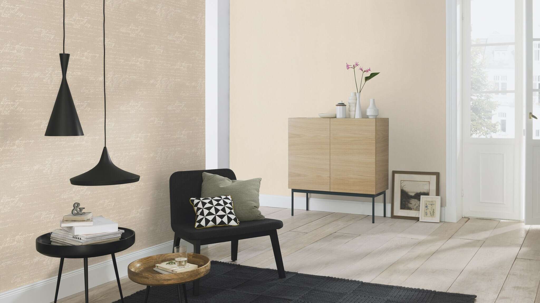 10-448559 Raumsituationen 10 Textiloptik Vliestapete in Beige 448559
