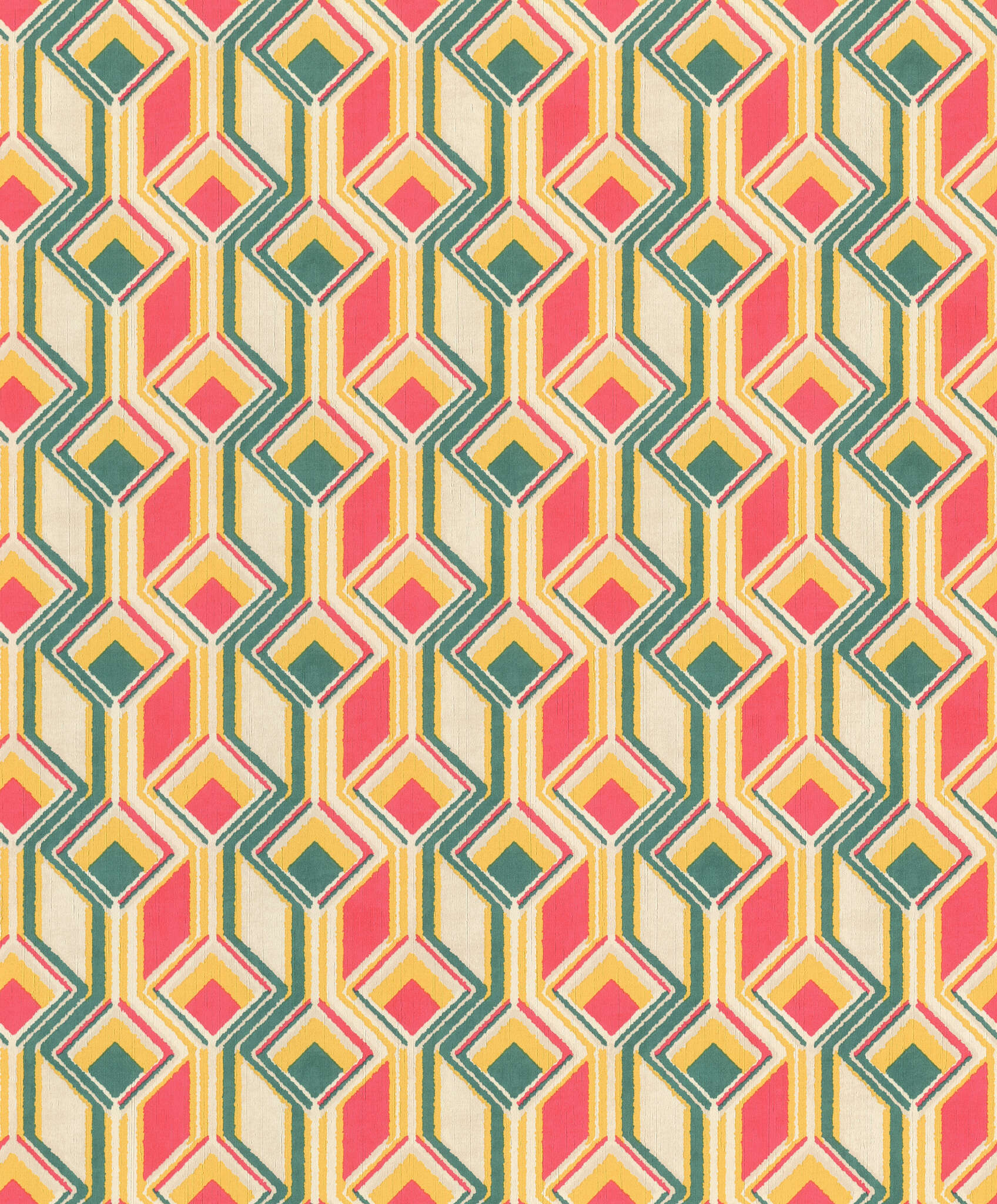 10-746549 Artikelscan 1 Papier peint graphique avec des carrés, des losanges et des lignes dans un design ethnique