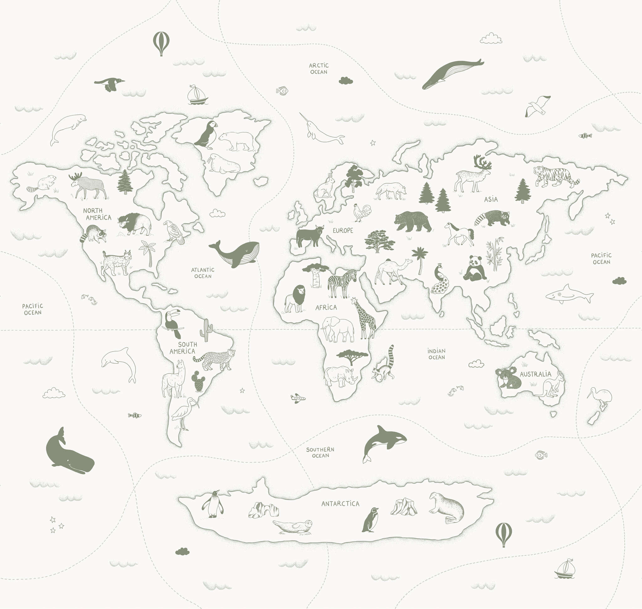 10-300064 Artikelscan 1 Vliestapete Animal World in Grün | Roomblush - RB394