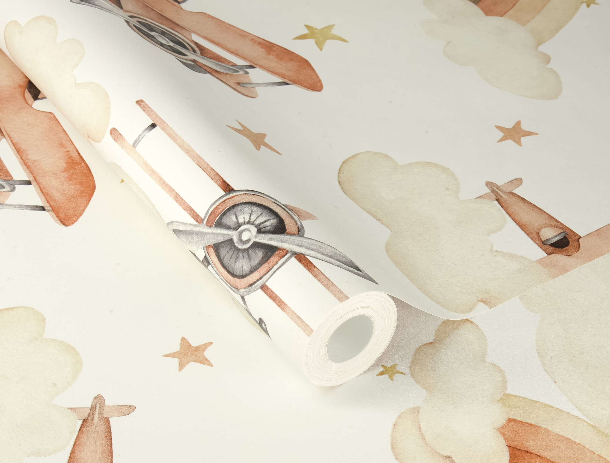 10-301557 Detailaufnahmen 1 Non-woven wallpaper in beige Kids World II 301557