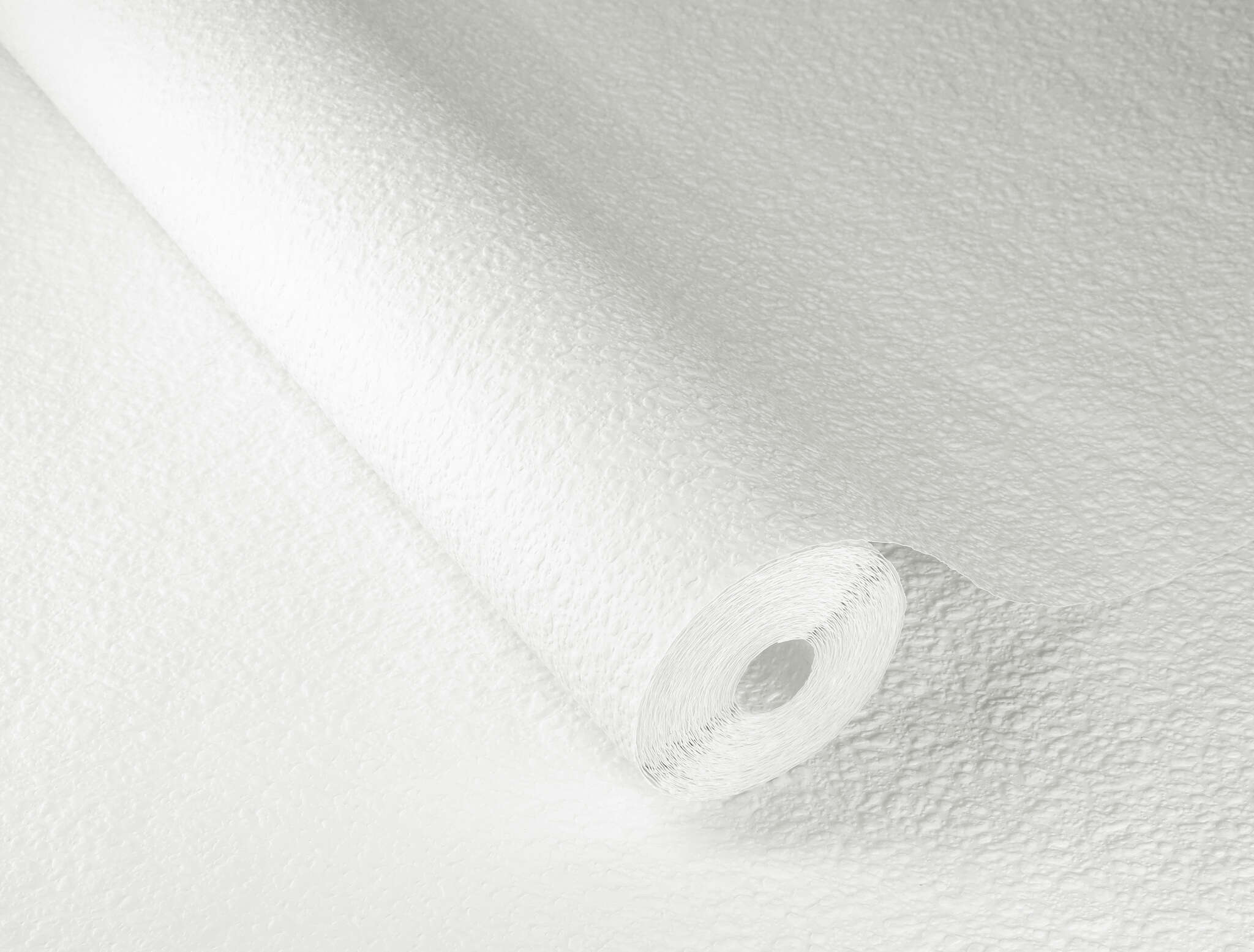 10-127607 Detailaufnahmen 1 Image détaillée de Papier peint uni : papier peint non tissé blanc, à peindre, aspect copeaux de bois