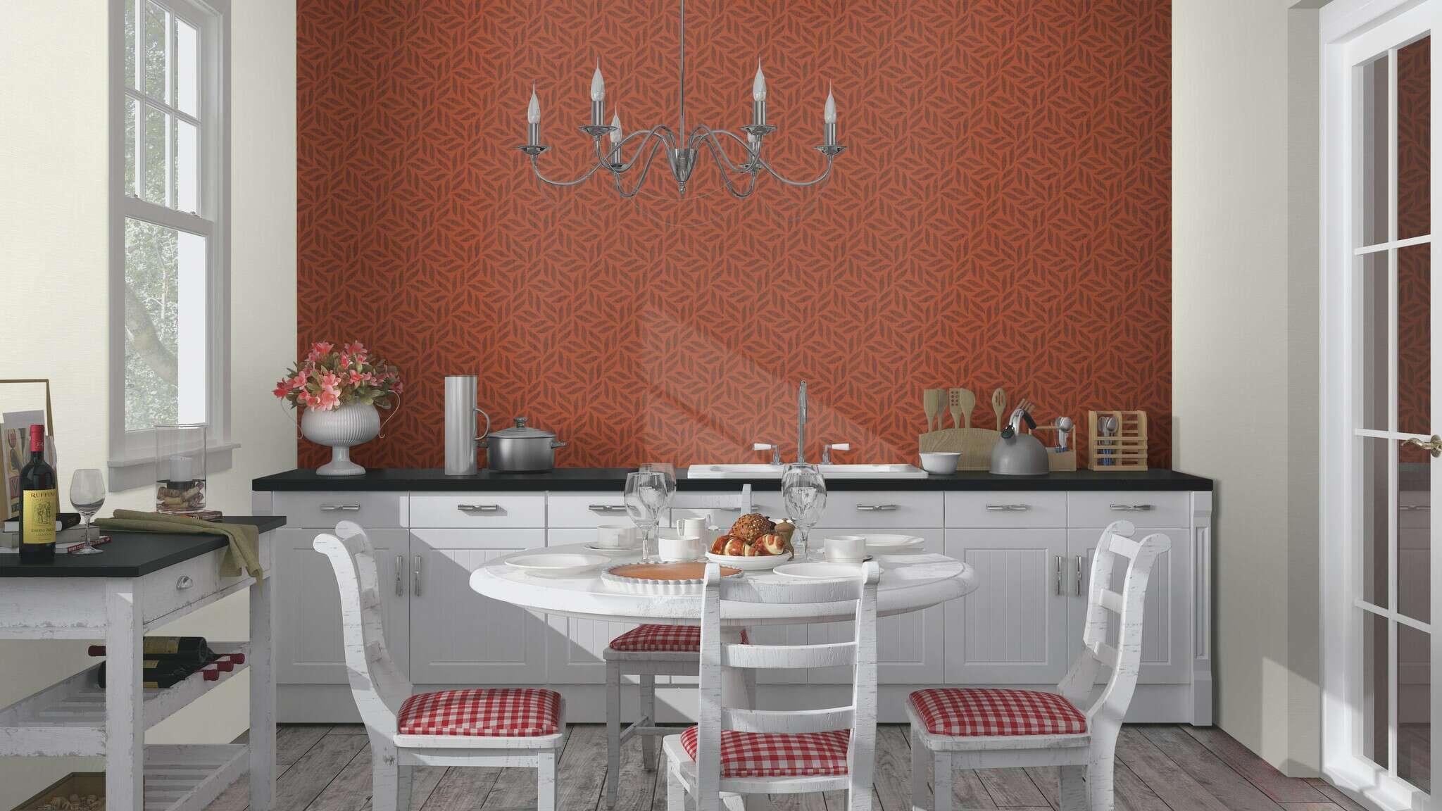 10-704655 Raumsituationen 2 Non-woven wallpaper in red-terra Selection 704655