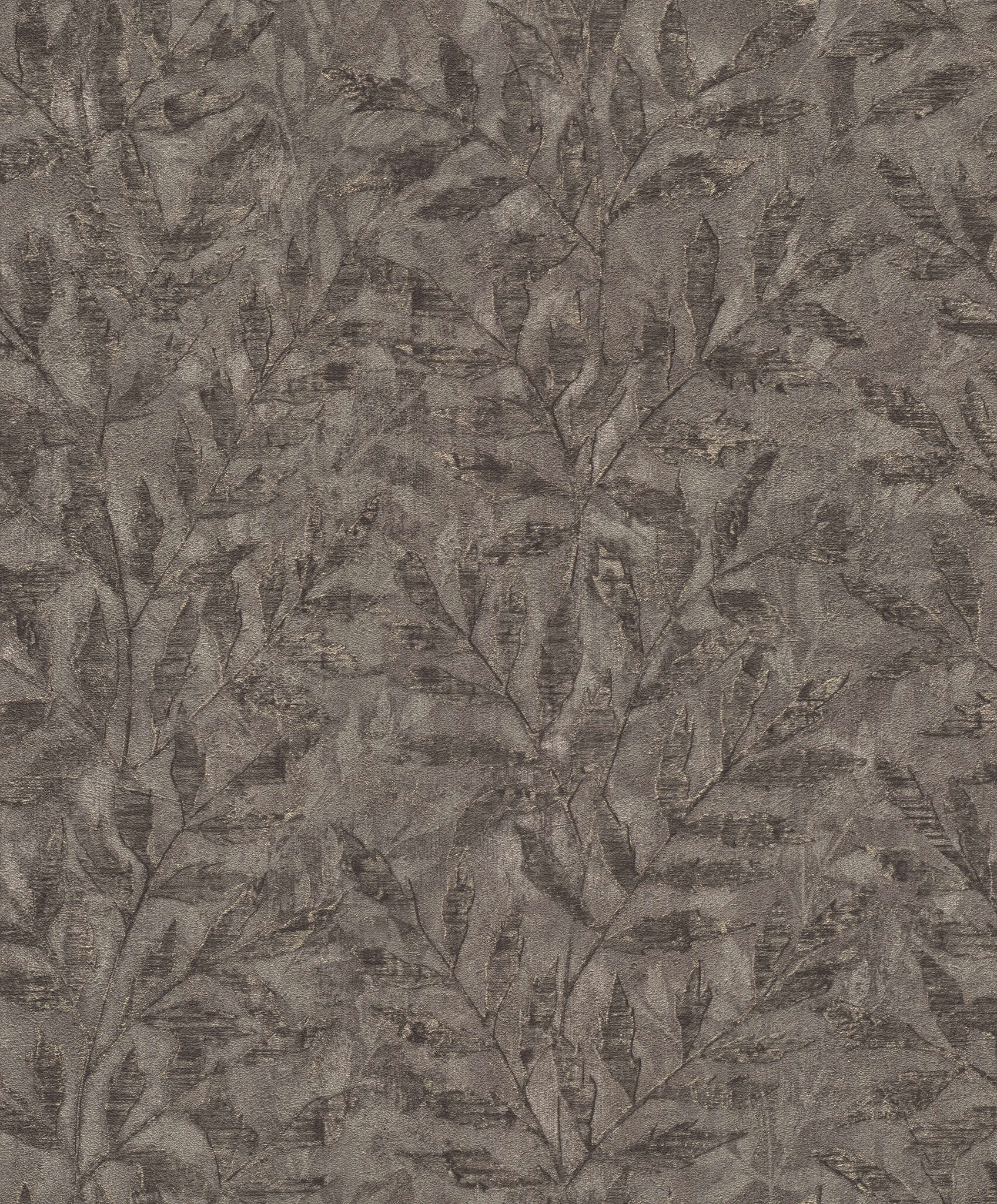 10-315059 Artikelscan 1 Auffällige Tapete mit glänzender Blattprägung in schimmernden Braun – modern, ausdrucksstark und charaktervoll.