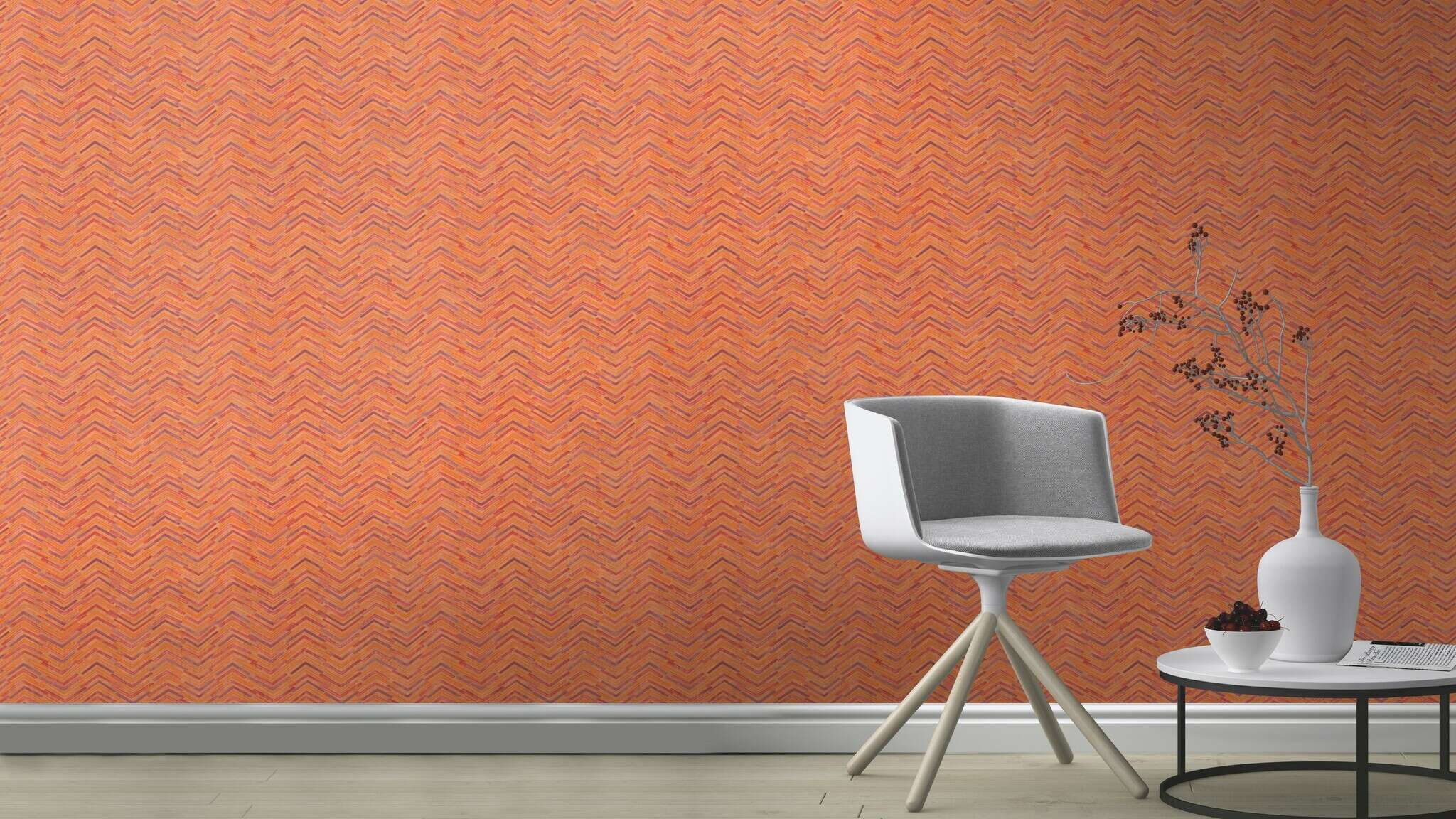 10-560978 Raumsituationen 2 Graphic non-woven wallpaper in orange-orange dark Selection 560978