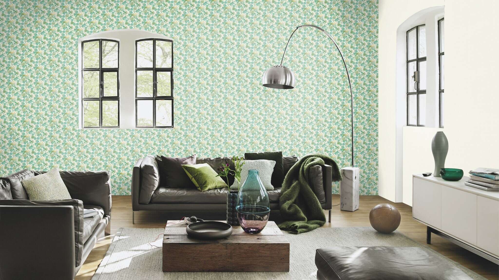 10-466621 Raumsituationen 1 Non-woven wallpaper in blue pastel turquoise Selection vinyl/non-woven 466621
