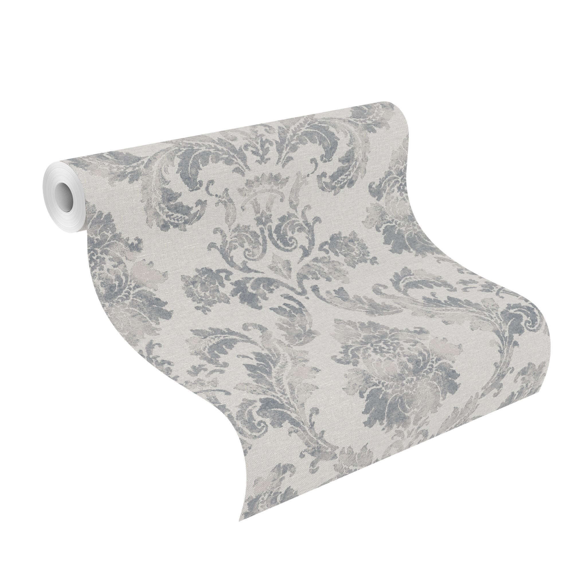 10-412642 Rolle abgerollt 1 Damask non-woven wallpaper in grey, In Bloom 412642