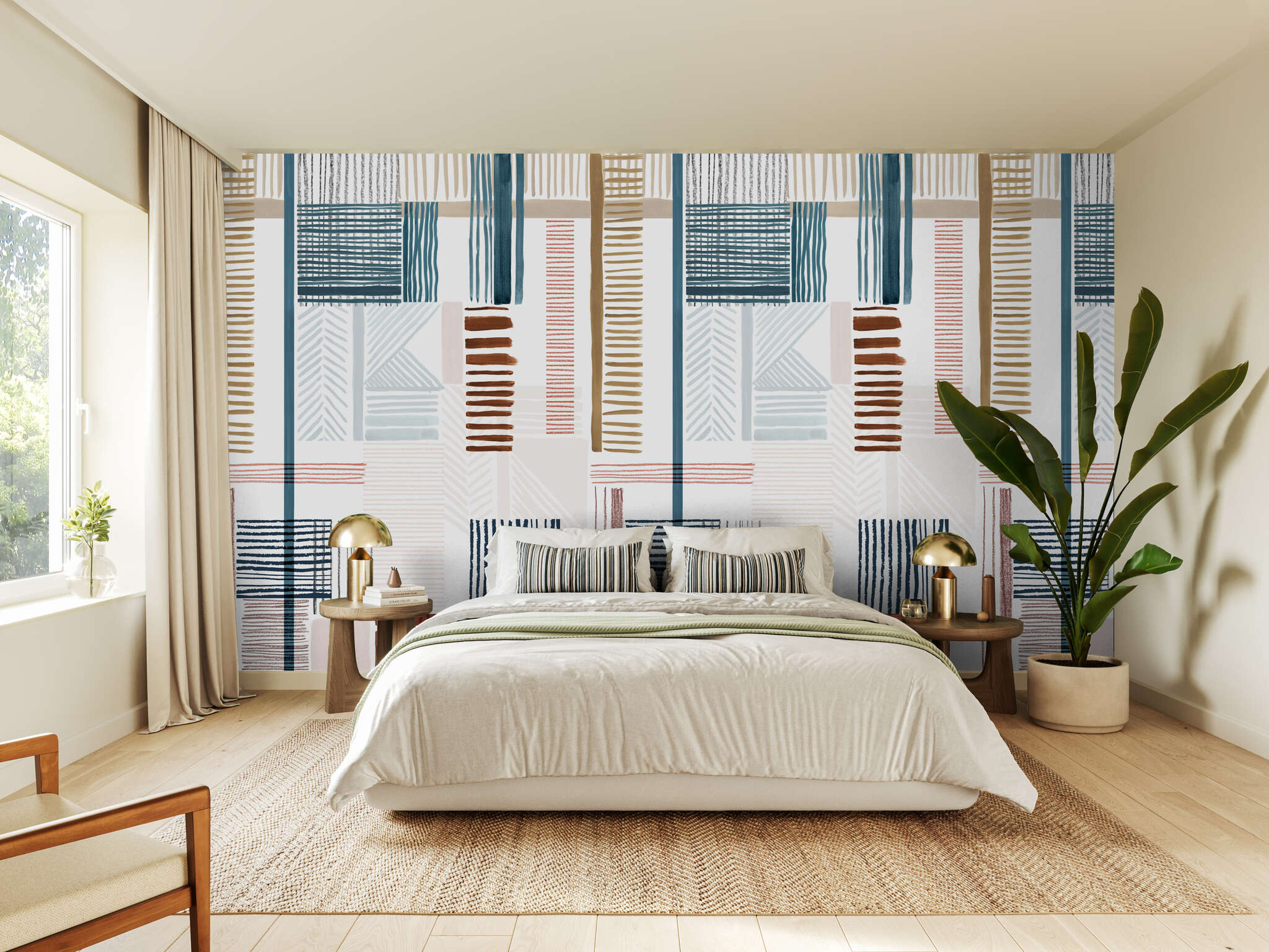 10-300202 Raumsituationen 1 Wall mural Patchwork in Brown | Roomblush - RB287