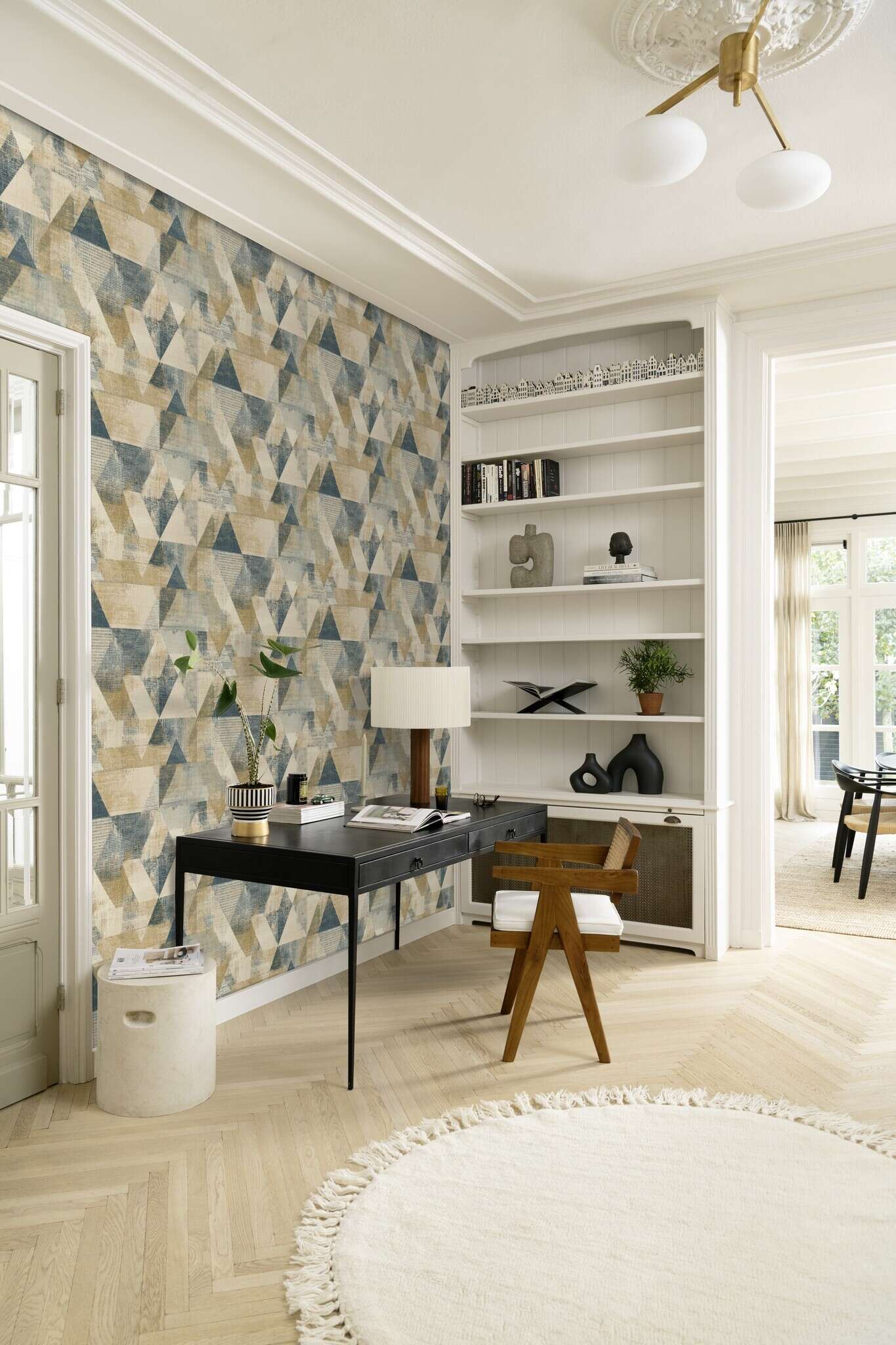 10-819182 Raumsituationen 3 Geometrisch Vliestapete in Beige #followusaround 819182