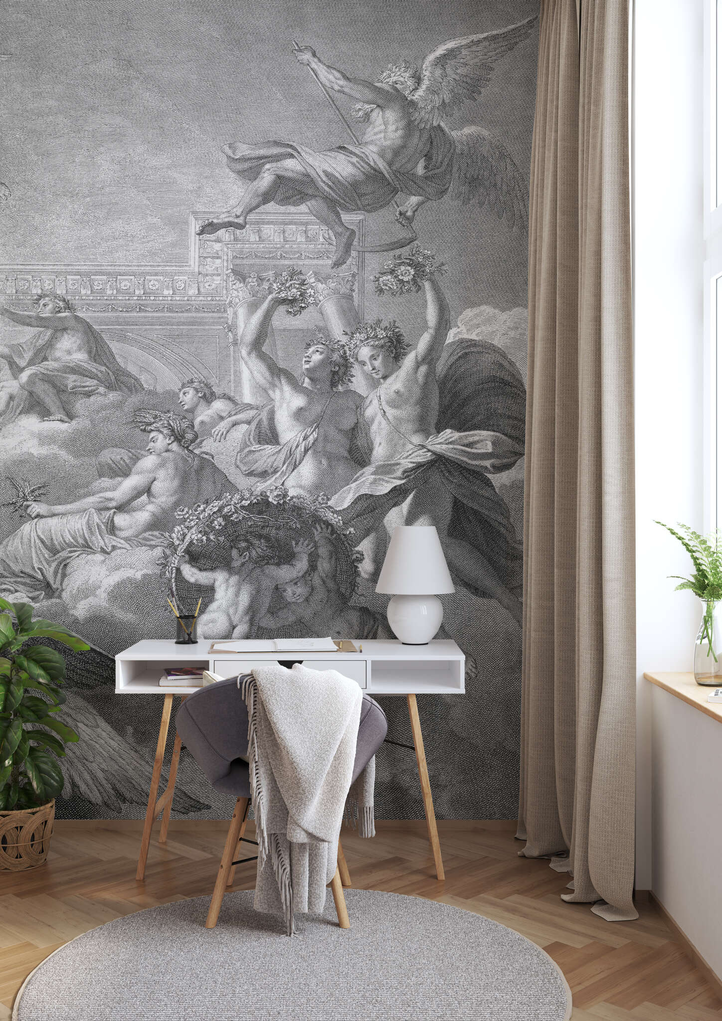 Wohnzimmer mit 360769 - Wandbild - Mythologische Szene mit Engeln & Göttern magicwalls photo wallpaper 360769