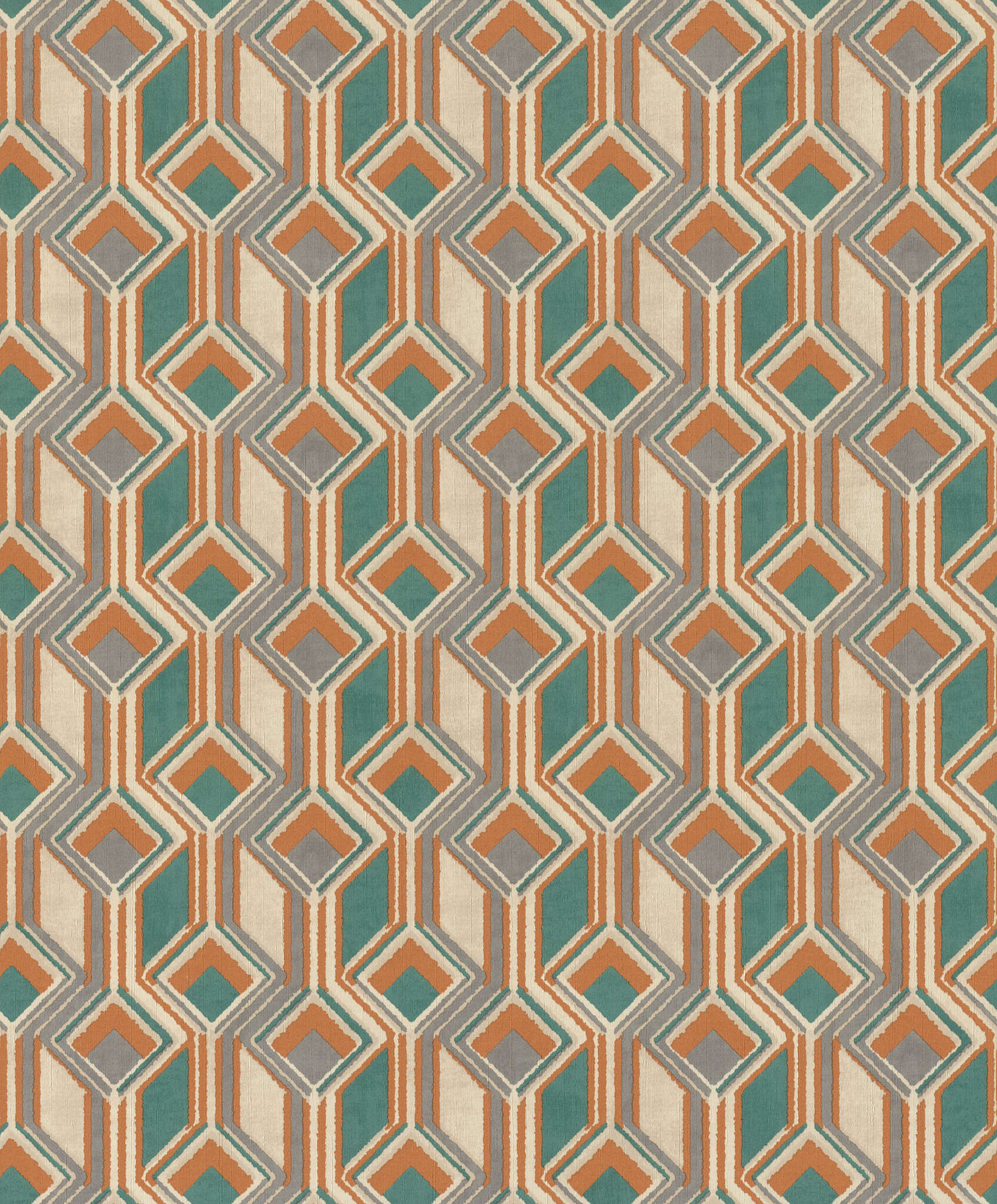 10-746525 Artikelscan 1 Grafische Tapete mit Quadraten, Rauten und Linien im Ethno Design