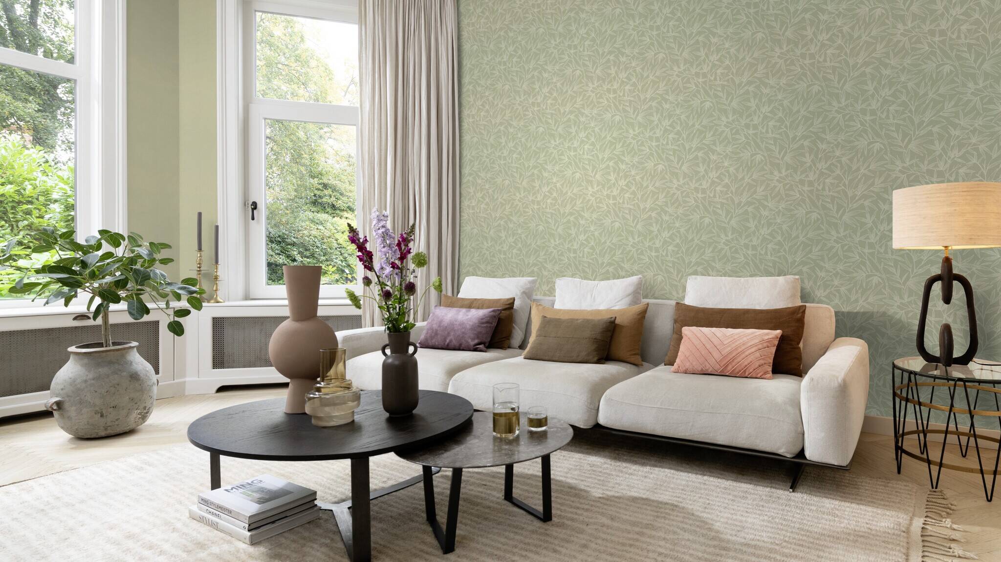 10-983166 Raumsituationen 2 Non-woven wallpaper in green-petrol Novella XL 983166