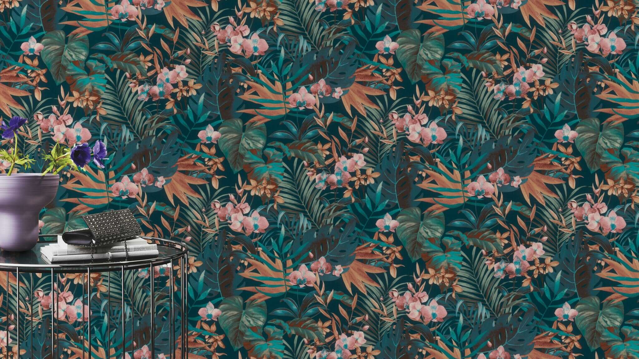 10-833133 Raumsituationen 2 Non-woven wallpaper in blue-night blue Selection vinyl/non-woven 833133