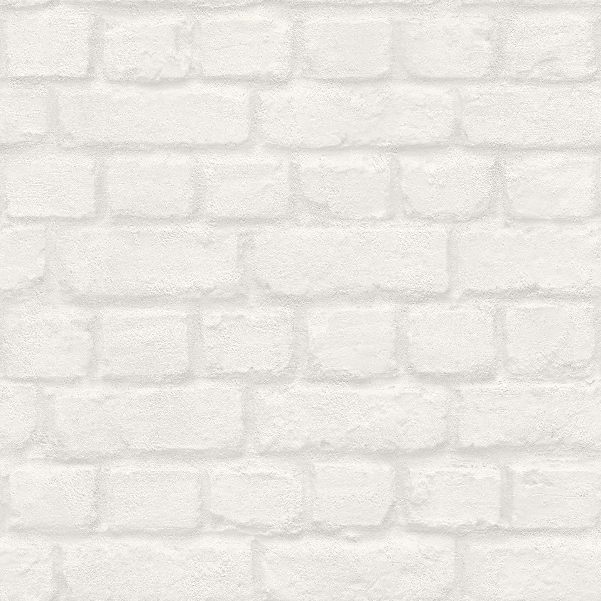10-201710 Artikelscan 1 Tapete mit plastisch wirkendem Ziegelmuster in weißem Farbton für einen hellen Loft-Look
