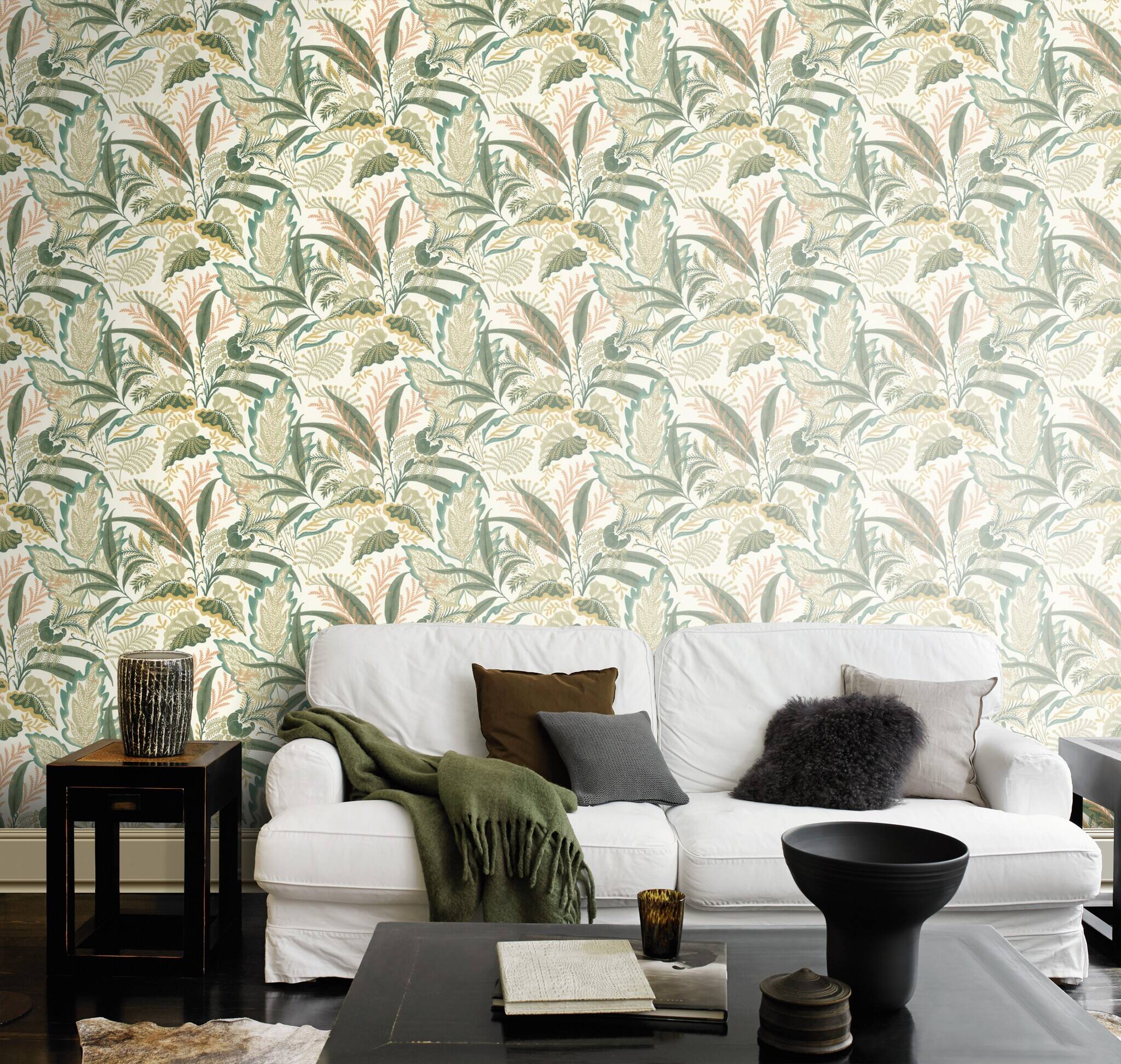 10-794762 Raumsituationen 4 Non-woven wallpaper in green-fir green moss green Selection vinyl/non-woven 794762