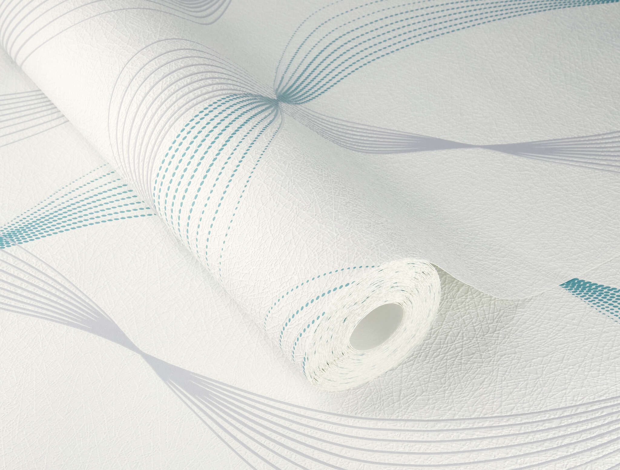 10-475623 Detailaufnahmen 1 Image détaillée de Motif graphique dynamique avec des lignes courbes en bleu et gris sur un fond clair – moderne et dynamique.