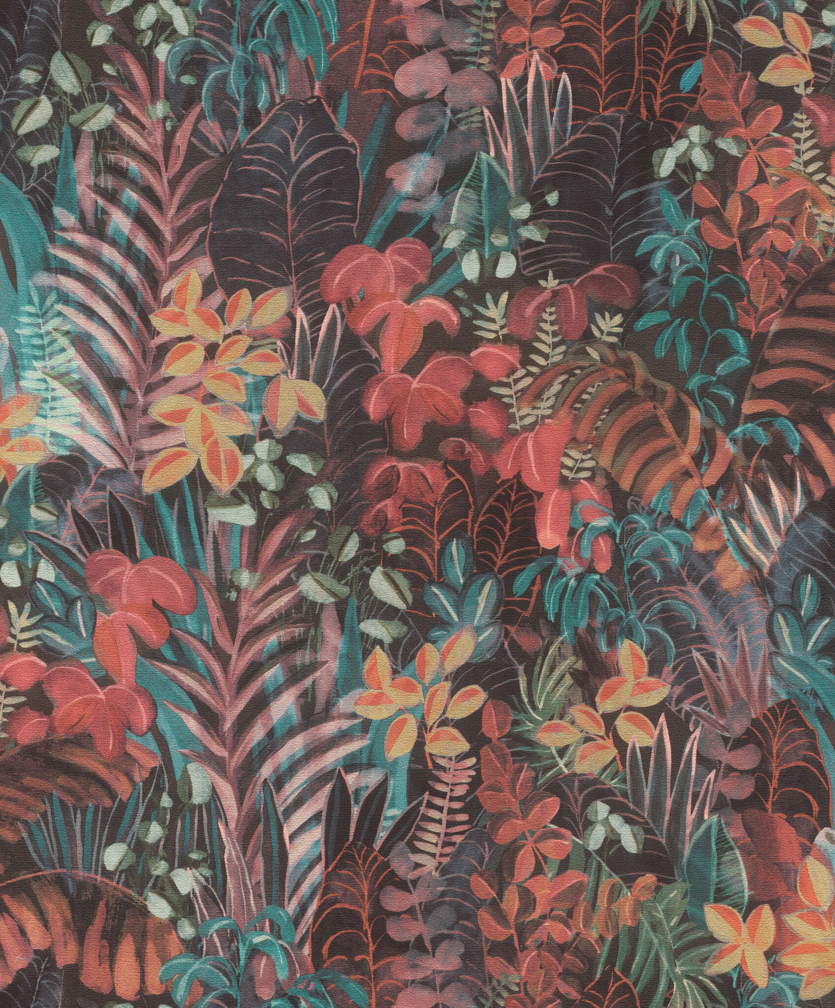 10-600636 Artikelscan 1 Tropical wallpaper with hand-painted leaves