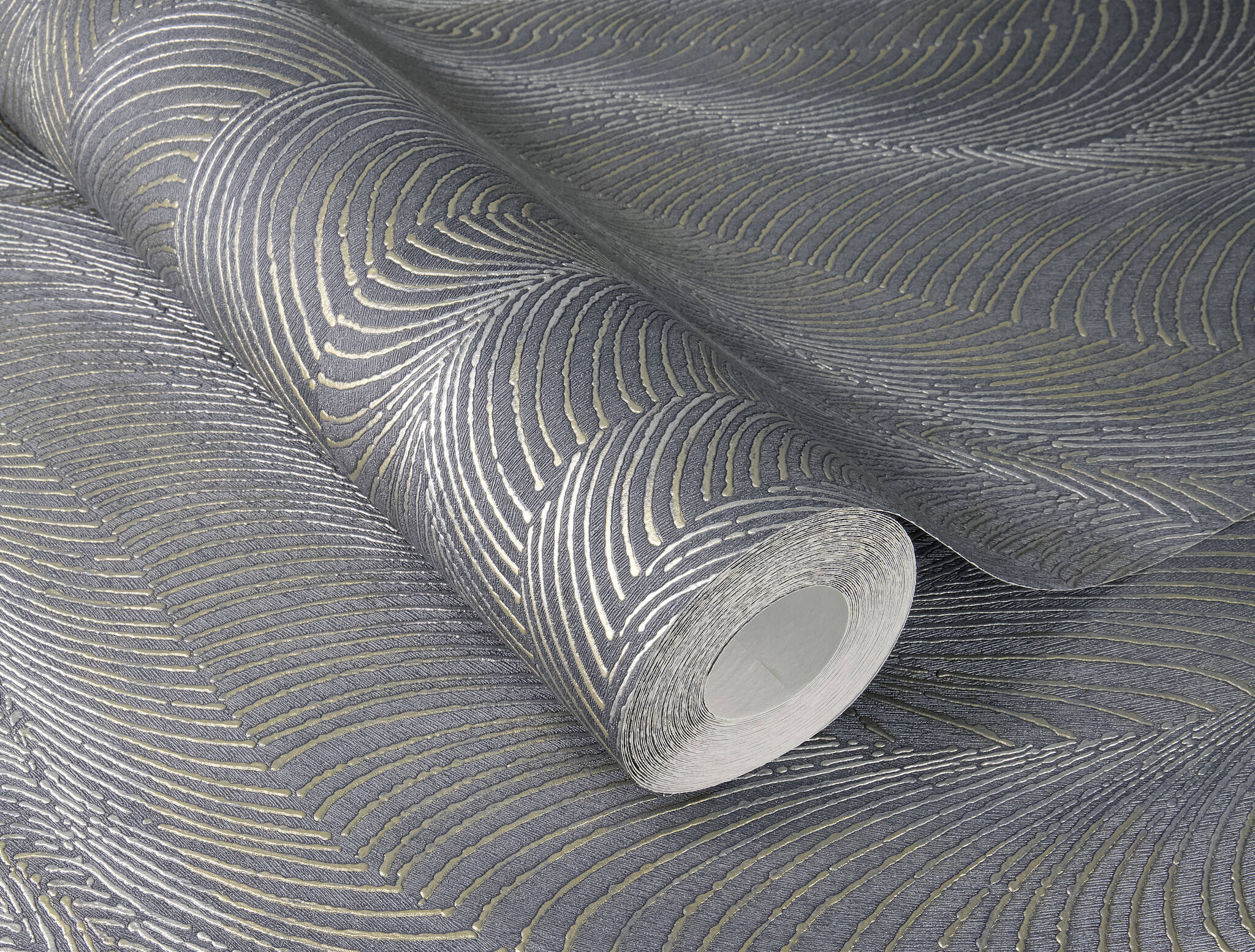 10-659665 Detailaufnahmen 1 Papier peint intissé bleu-taupe Incanto 659665